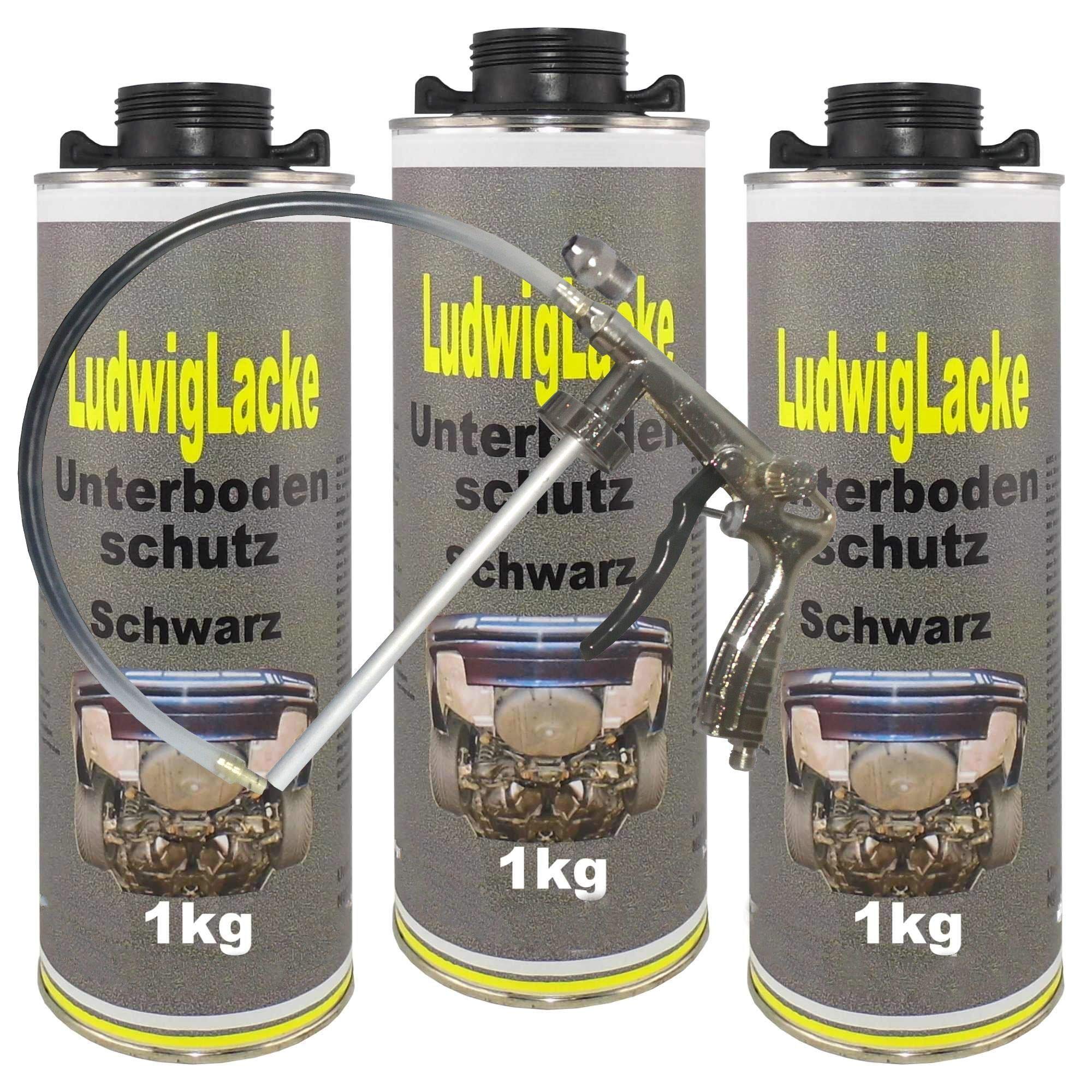 UNTERBODENSCHUTZ 3X schwarz & 1 Steinschlagschutz Spritzpistole Angebot bei HelloDeals