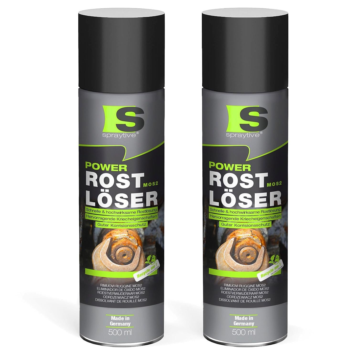 Spraytive 2 x 500ml Power Rostlöser MoS₂ Spray – Hochwirksamer Rostentferner mit Festschmierstoff – Kriechfähig, reibungsarm, korrosionsschützend – Für KFZ, Werkstatt & Industrie – Made in Germany Angebot bei HelloDeals