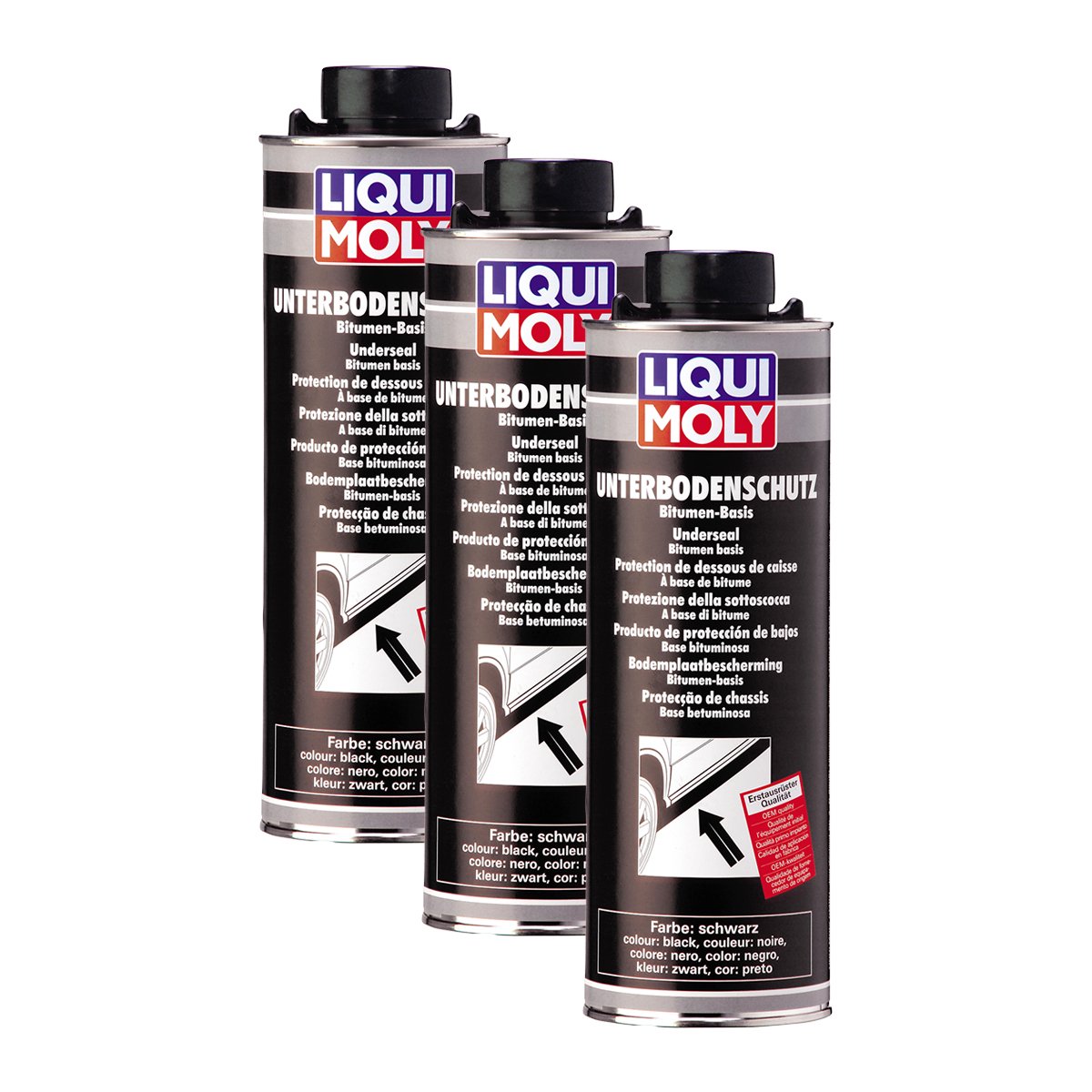 3X LIQUI Moly 6112 Unterbodenschutz Bitumen schwarz Dose Unterboden-Schutz 1L Angebot bei HelloDeals