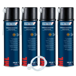Dinitrol ML penetrierendes Hohlraumwachs, 4 x 500 ml, Aerosol-Spraydosen mit je 600-mm-Verlängerungsdüse Angebot bei HelloDeals