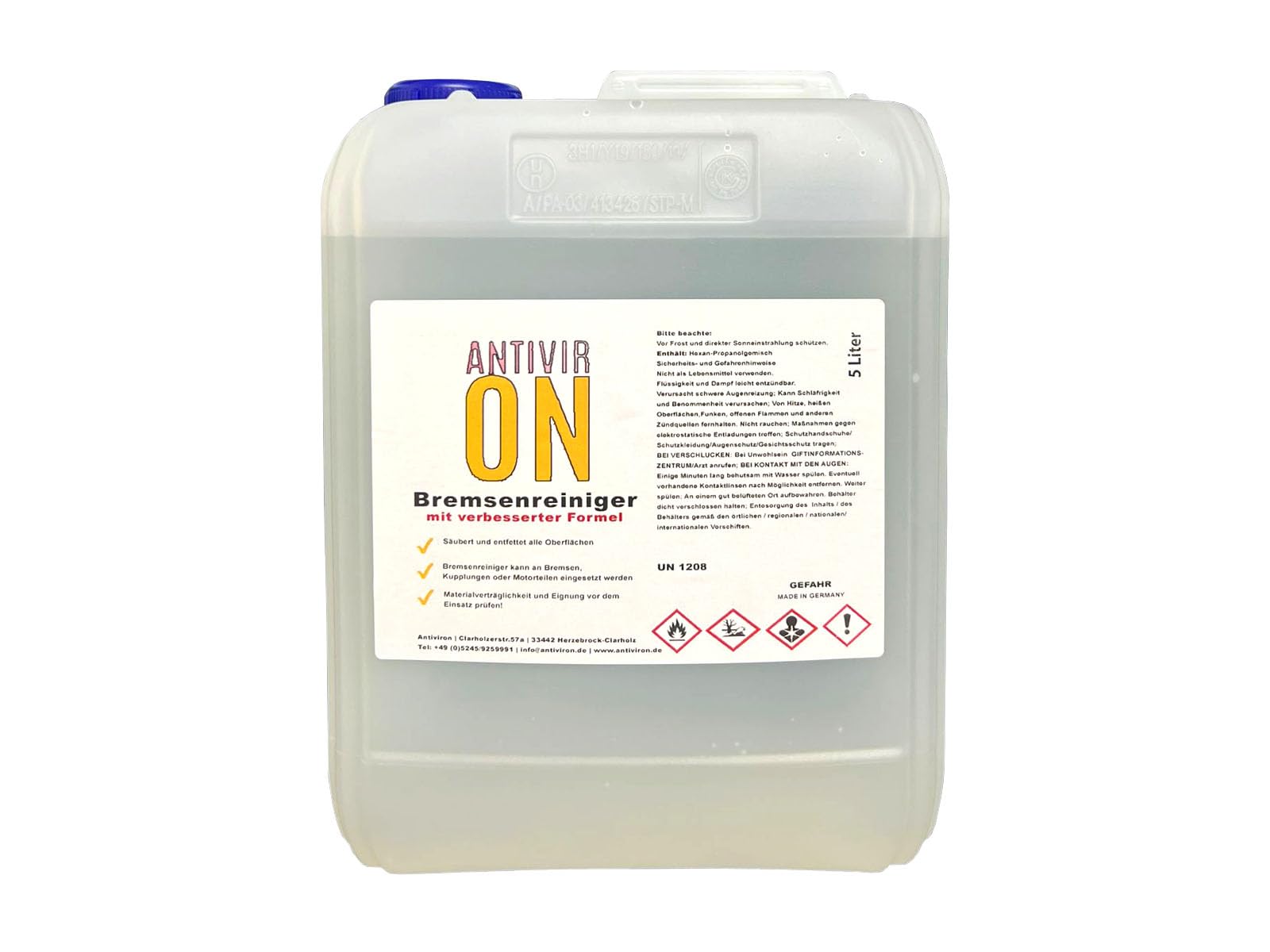 ANTIVIR ON Bremsenreiniger 5L Entfetter Reiniger Montagereiniger Teilereiniger [1x5L] Angebot bei HelloDeals