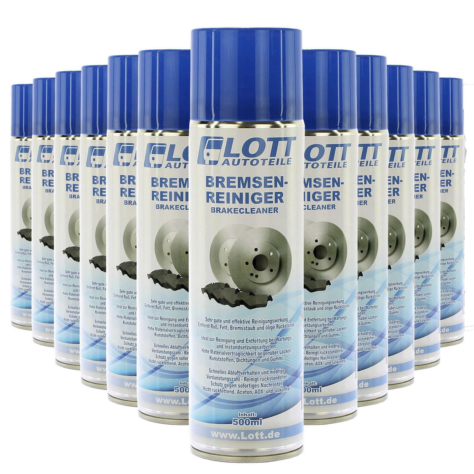 12x LOTT BREMSENREINIGER TEILEREINIGER INTENSIV Reiniger ENTFETTER Brake Cleaner 500ML (12 DOSEN) Angebot bei HelloDeals