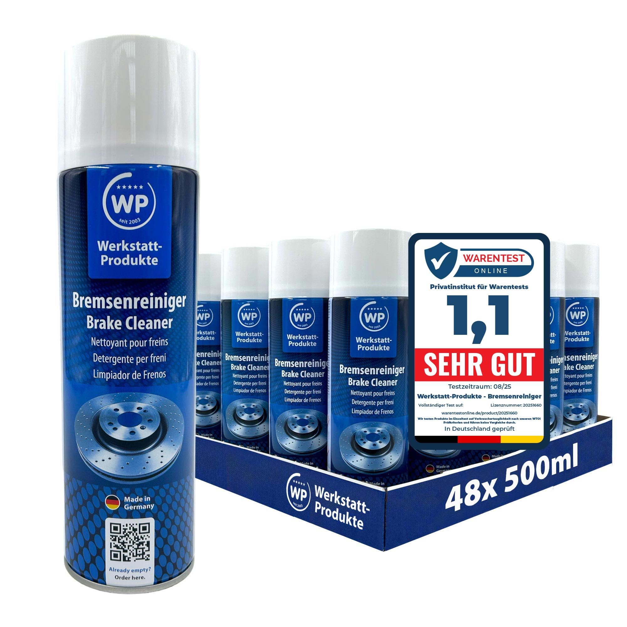 48x Bremsenreiniger 500ml WP original von Werkstatt-Produkte Sprüht 360° in jeder Lage Angebot bei HelloDeals
