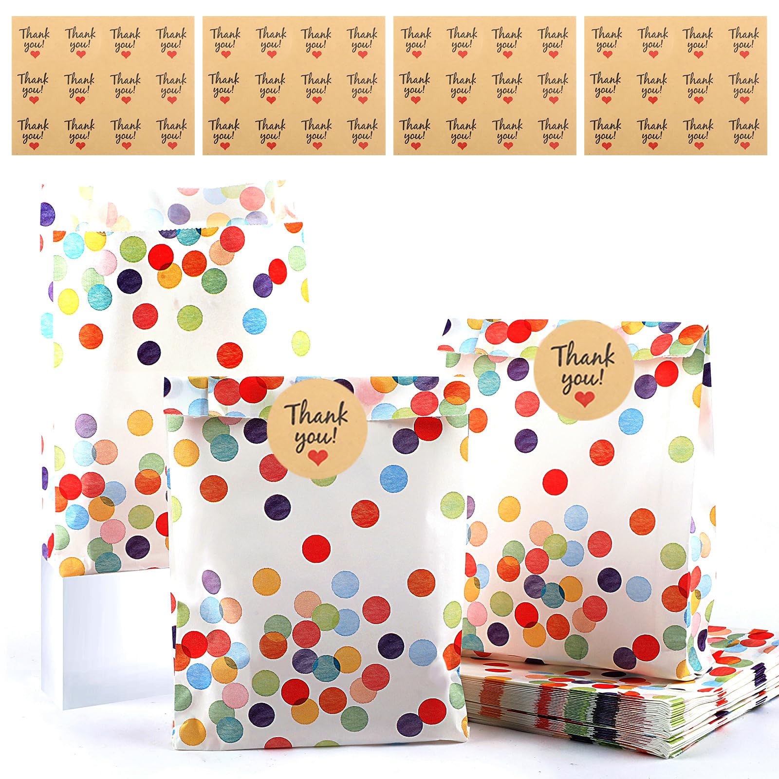 40 Stück Geschenktüten Kindergeburtstag, Mitgebsel Tüten mit 48 Aufkleber, Papiertüten Kindergeburtstag, Geburtstagstüten Kinder, Geschenktüten Klein für Mitgebsel Kindergeburtstag, Hochzeit, Party #1 Runde Punkte | 40 Stück Angebot bei HelloDeals