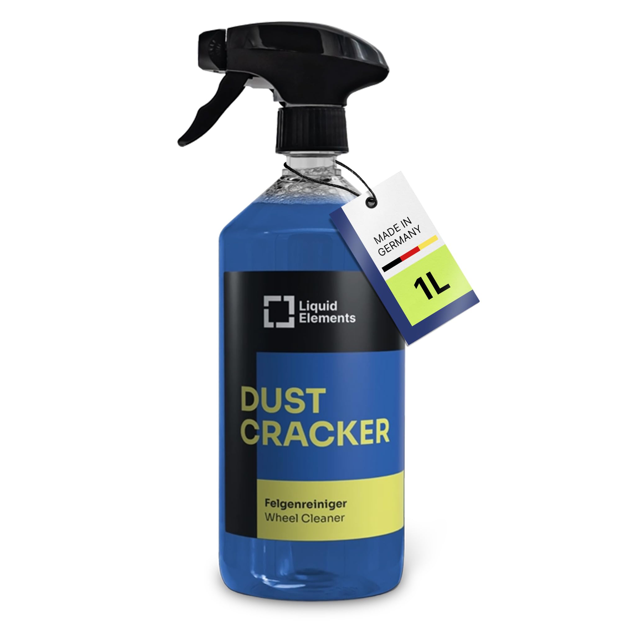 Liquid Elements – Felgenreiniger Dust Cracker 1 Liter – Auto Reiniger für alle Felgentypen wie Alufelgen & Stahlfelgen – säurefreier Reiniger mit Wirkindikator – entfernt hartnäckige Verschmutzungen Angebot bei HelloDeals