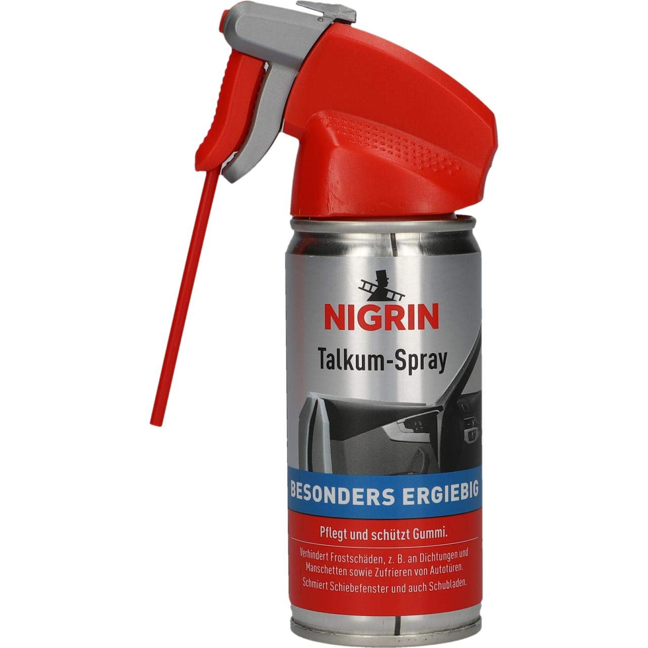 NIGRIN Talkum Spray 100 ml Sprühdose mit Funktionssprühkopf, Pflege für Gummiteile am Auto, pflegt und schützt nachhaltig Angebot bei HelloDeals