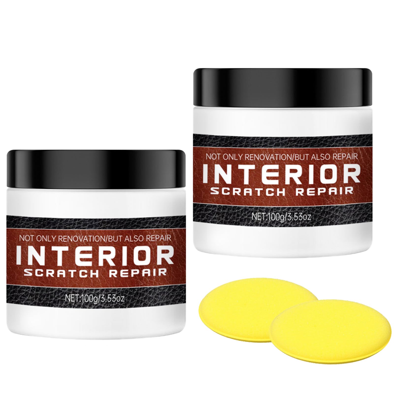 Pluvyze 2 Stück Auto Kunststoff Kratzer Entfernen, 100g Armaturenbrett Reparaturset mit Schwämmchen, für Kunststoff und Metall Angebot bei HelloDeals