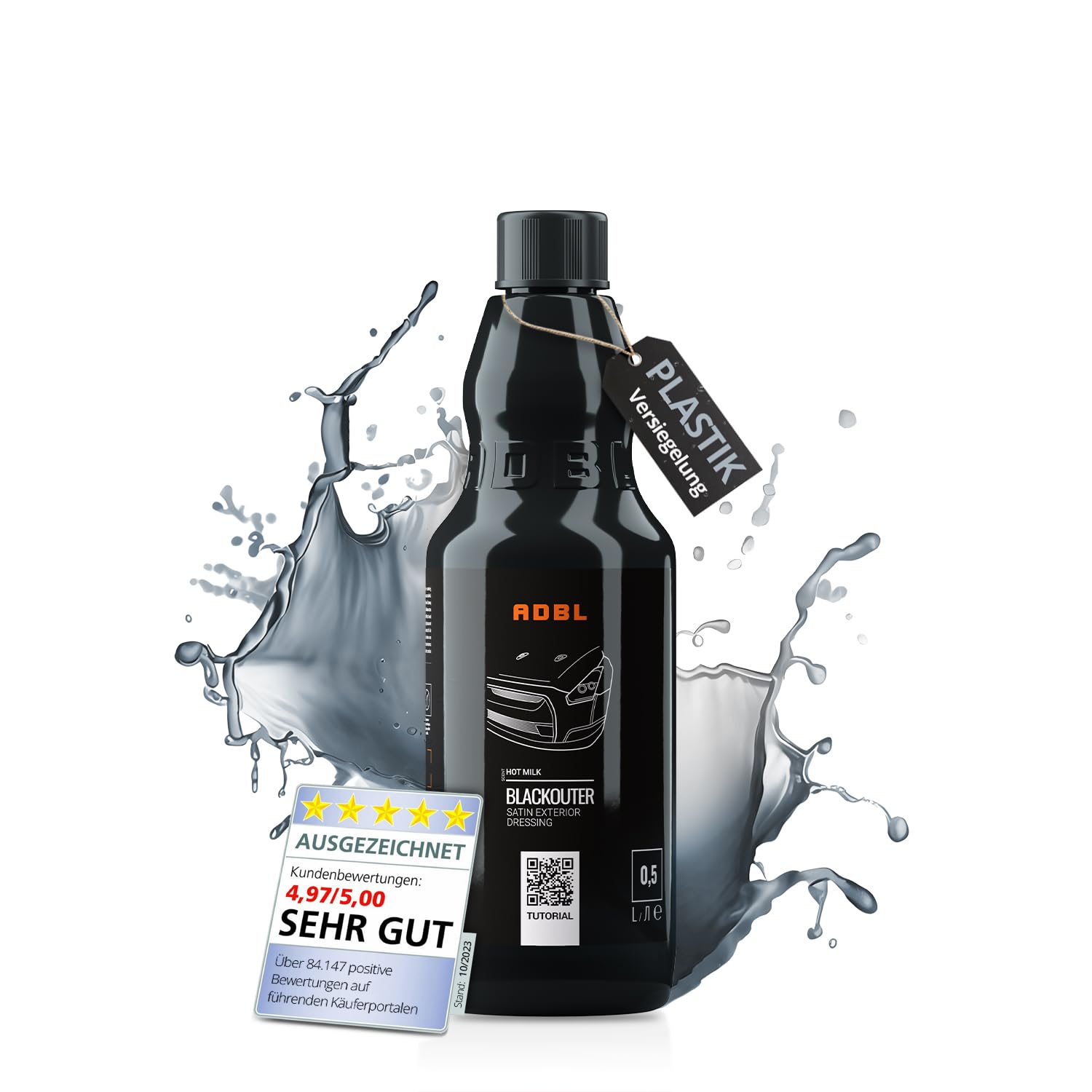 ADBL Blackouter (500ml) Premium Kunststoffpflege - Wasserbasierte Versiegelung mit Langer Haltbarkeit - Frischt Ausgeblichenen & verblassten Kunststoff auf - Plastikversiegelung, Farbabdunklung Angebot bei HelloDeals