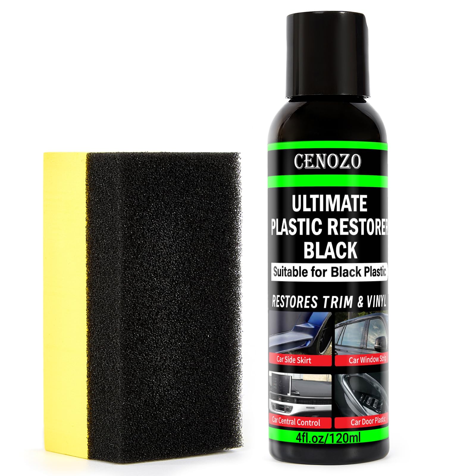 Kunststoffpfleger Auto Schwarz Plastic Care Restorer,Premium Wasserdichte Formel,Glanz Erhöhen & UV Beständig für Kunststoffpflege Auto Aussen & Innen Kunststoff Politur für Schwarz Farbe Angebot bei HelloDeals
