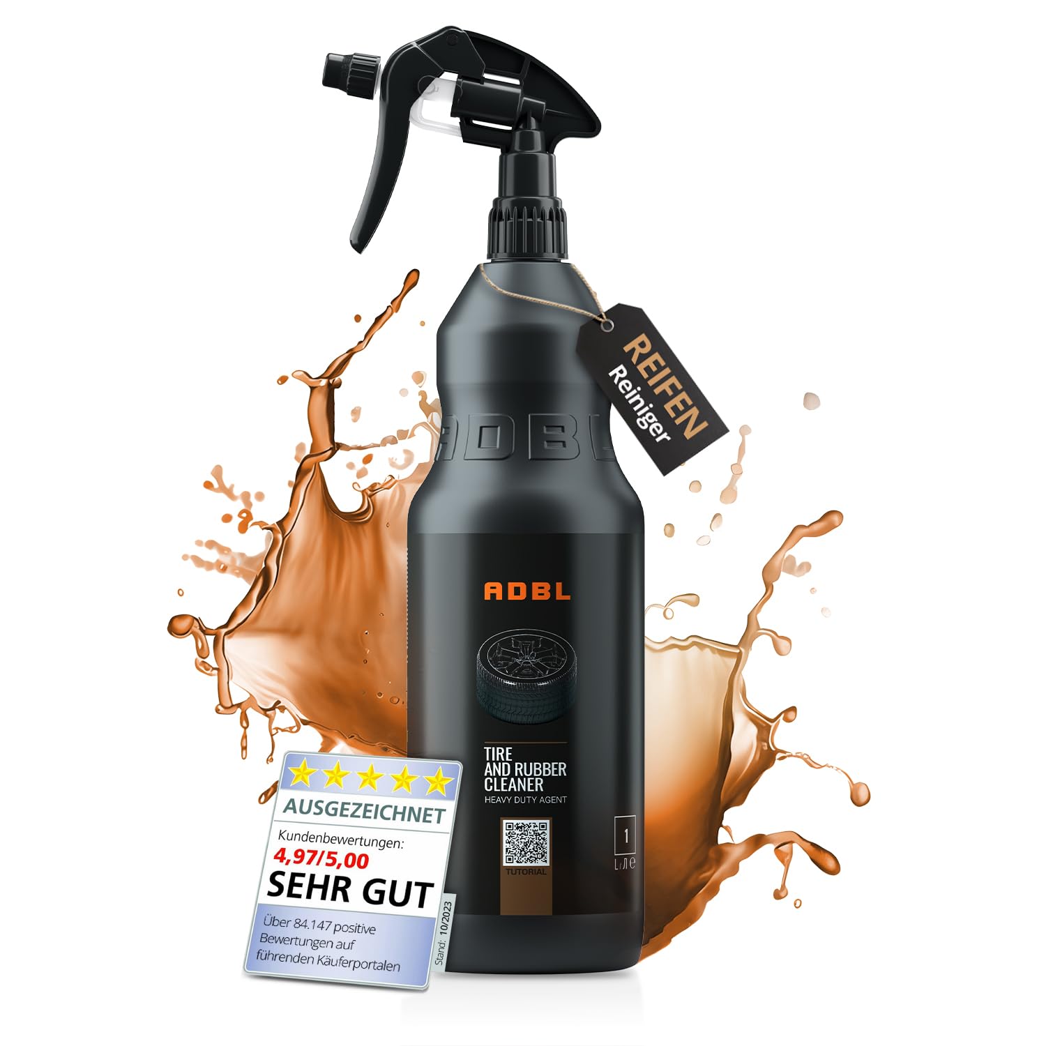 ADBL Tire and Rubber Cleaner (1L) – Leistungsstarker Reiniger für Reifen und Gummi – Entfernt mühelos Schmutz, Fette und Reste von Pflegemitteln – Vorbereitung für Reifenpflege & Dressings Angebot bei HelloDeals