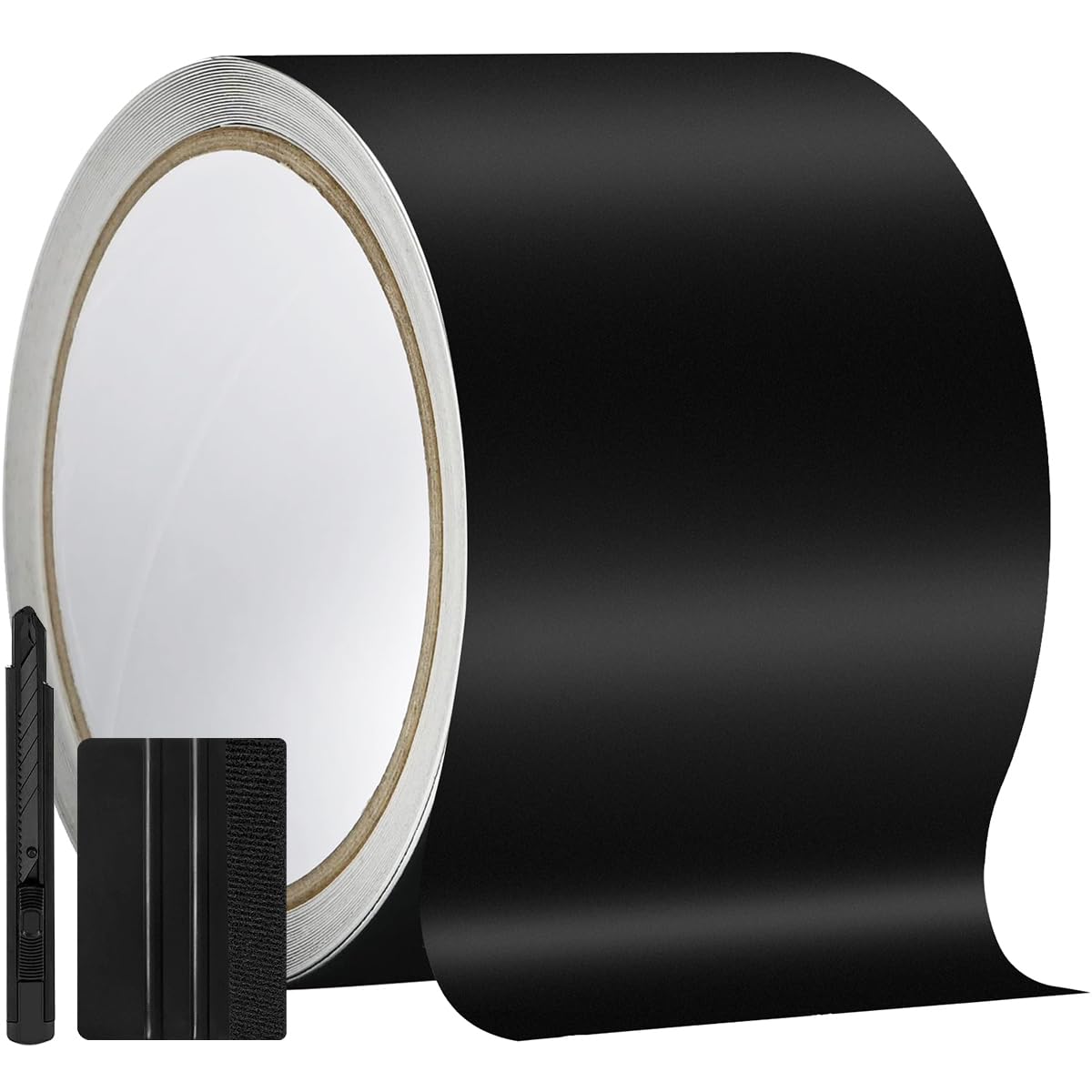 GRTHTATI 10cm x 900cm Matt Schwarz Auto Folie Selbstklebende Autofolie Chrom Löschen Wrapping Folie für Auto & Motorrad (Matt Schwarz, 10cm x 900cm) Angebot bei HelloDeals