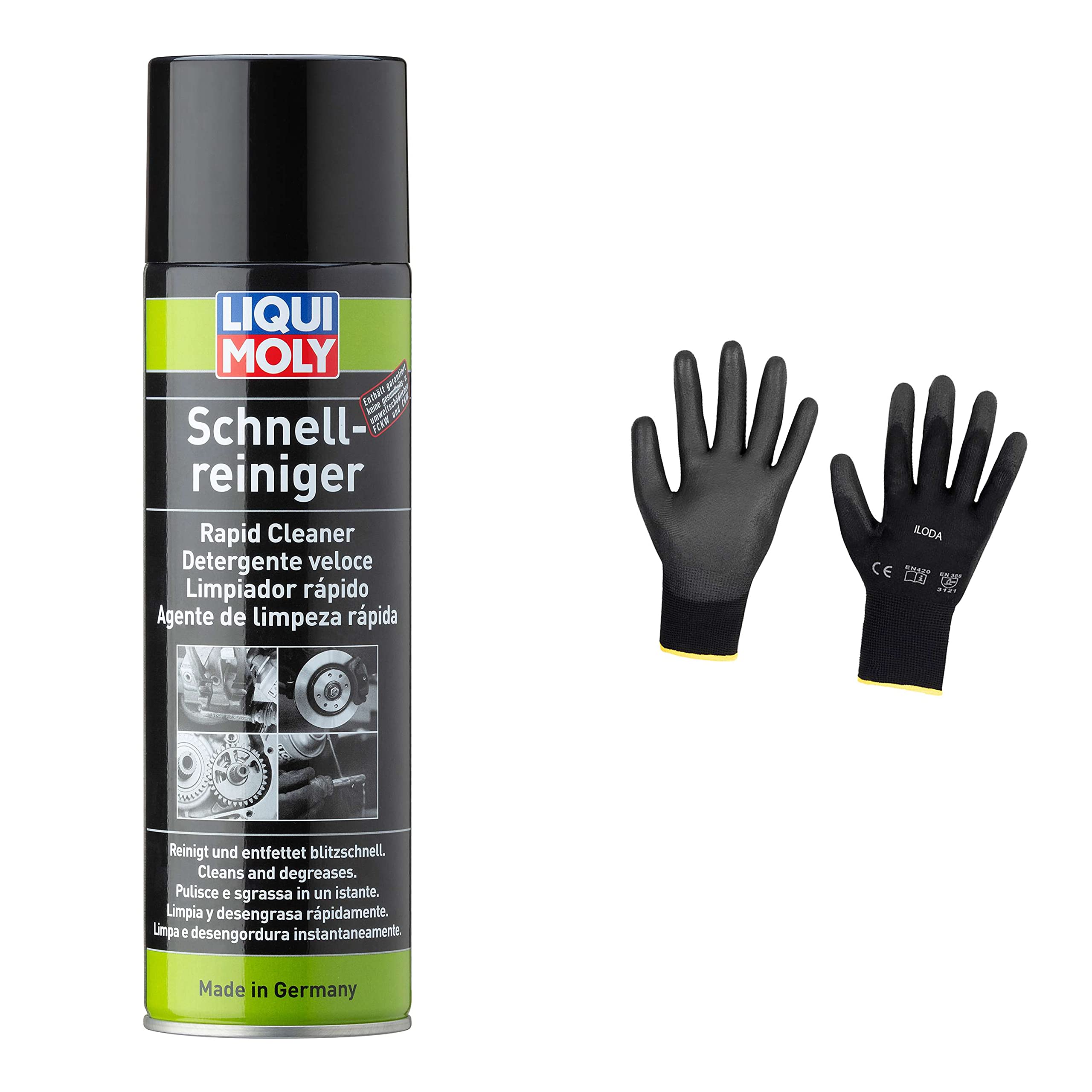 Iloda Original Liqui Moly 500ml Schnellreiniger Cleaner 3318 Schutzhandschuhe Angebot bei HelloDeals
