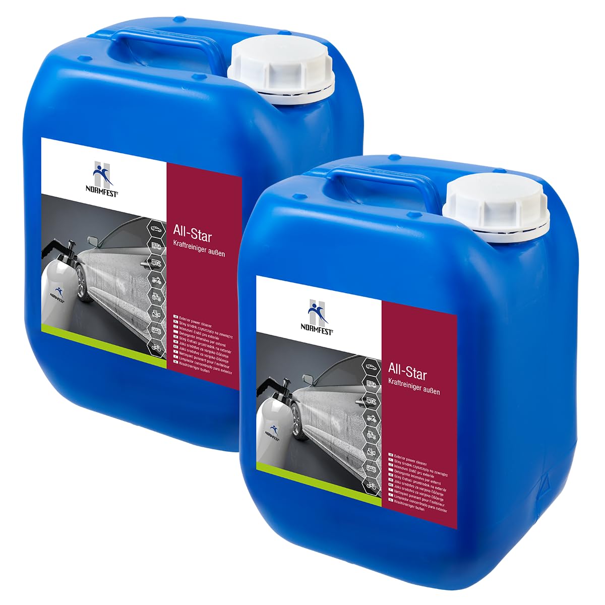 Normfest All-Star – Kraftreiniger Außen Konzentrat, entfernt Öl, Fett, Insektenrückstände, Nikotin & Straßenschmutz, schonend zu Lack, Gummi & Beschriftungen, AOX-frei & biologisch abbaubar 2x 5 Liter Angebot bei HelloDeals