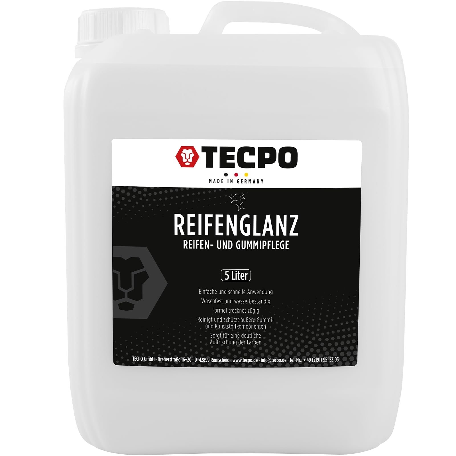 TECPO Auto Reifenglanz, 5 Liter Gummi- und Reifenpflege Reifenglanzmittel Tiefenglanz 5 l (1er Pack) Angebot bei HelloDeals
