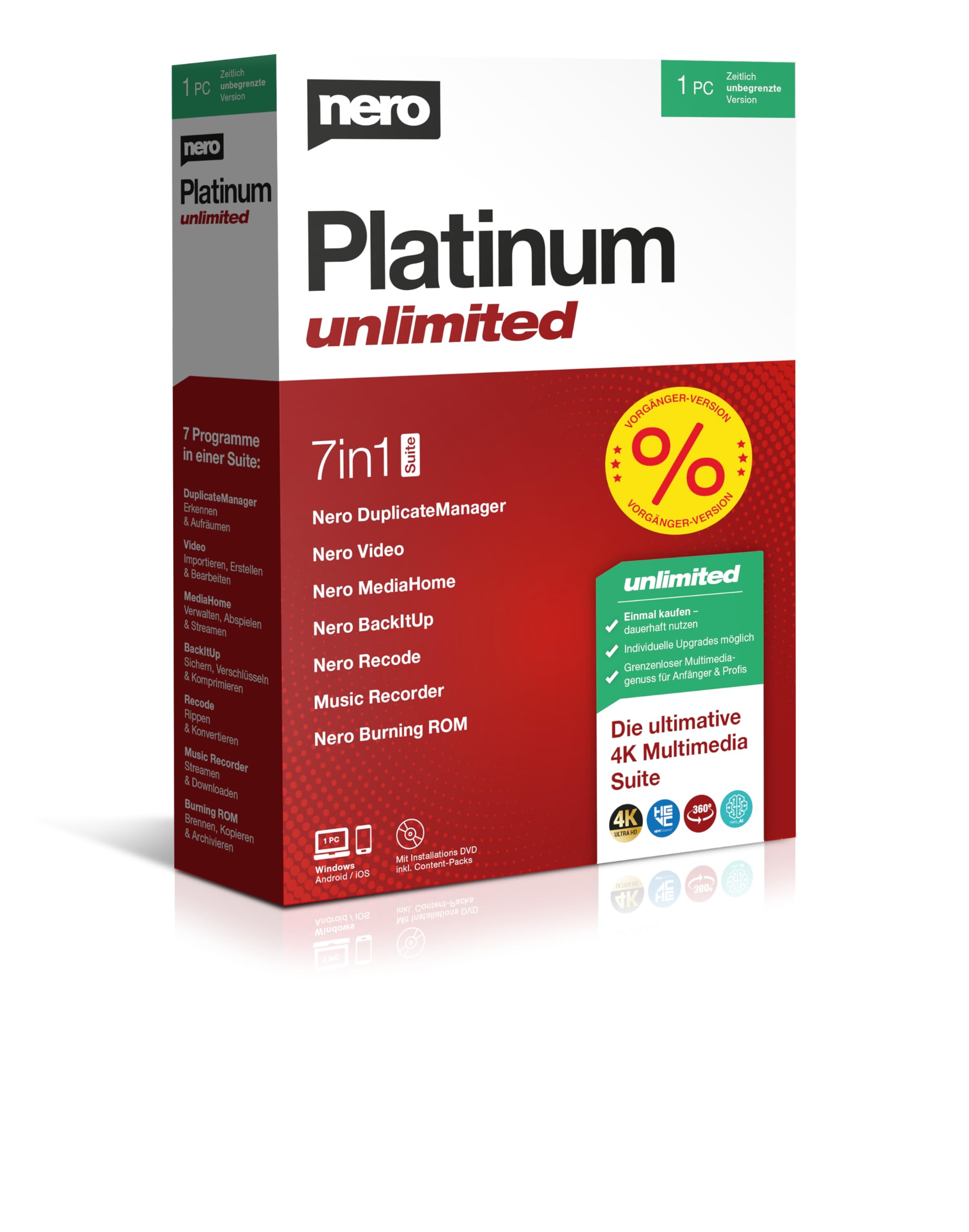 Nero Platinum Unlimited - Version 2020 Box Unlimitiert Angebot bei HelloDeals