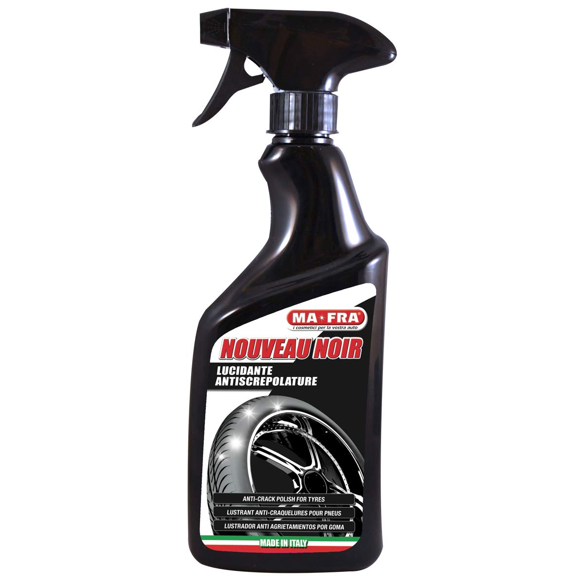 Mafra, Nouveau Noir, Autoreifen schwarz, Schutzpolitur, Erneuerung der Reifenfarbe, bewahrt Elastizität und Glanz, schützt vor Rissbildung, Natürliches und Dauerhaftes Finish, Größe 500ml Confezione da 1 Angebot bei HelloDeals