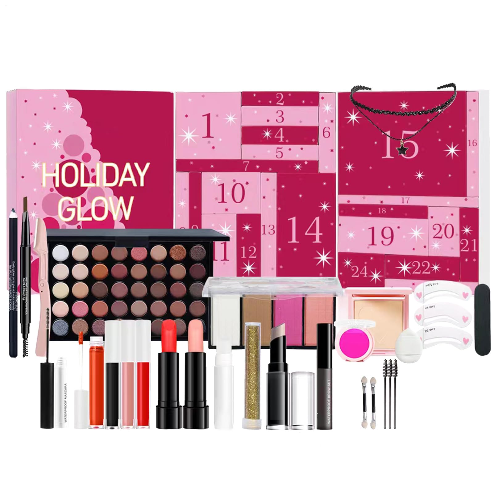 Beauty Advent Calendar 2024-24 Tage Makeup Adventskalender, Make-up-Adventskalender Für Weihnachtsfeier, Weihnachts-Countdown-Kalender-Make-up-Set Für Frauen Girls, Beauty-Kalender Angebot bei HelloDeals