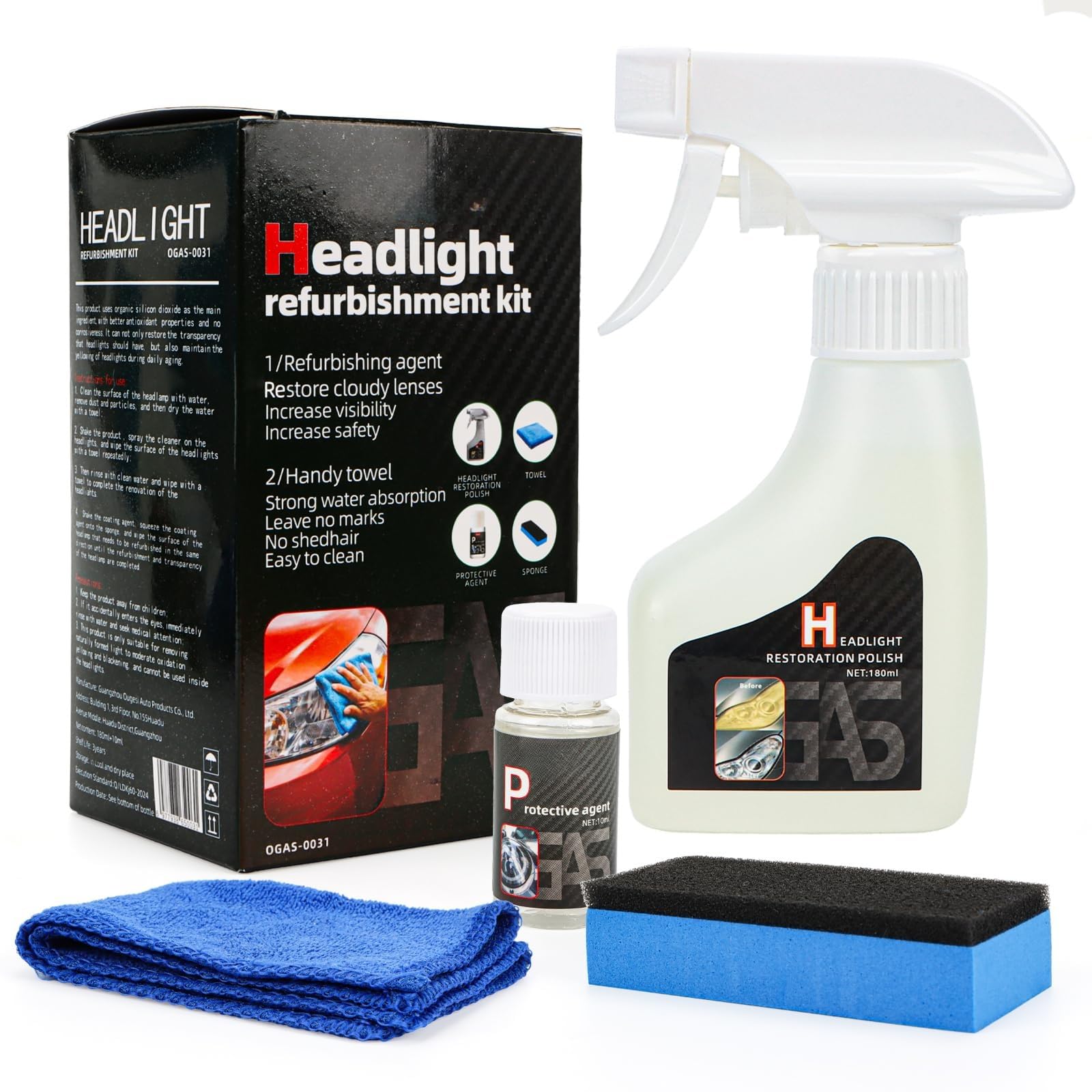 Scheinwerfer Aufbereitung Flüssigkeit Set 180ml Auto Scheinwerfer Polierset für Matte und Blinde Scheinwerfer aus Kunststoff, Geeignet für Auto, SUV, Motorrad, LKW, Wohnmobil Angebot bei HelloDeals