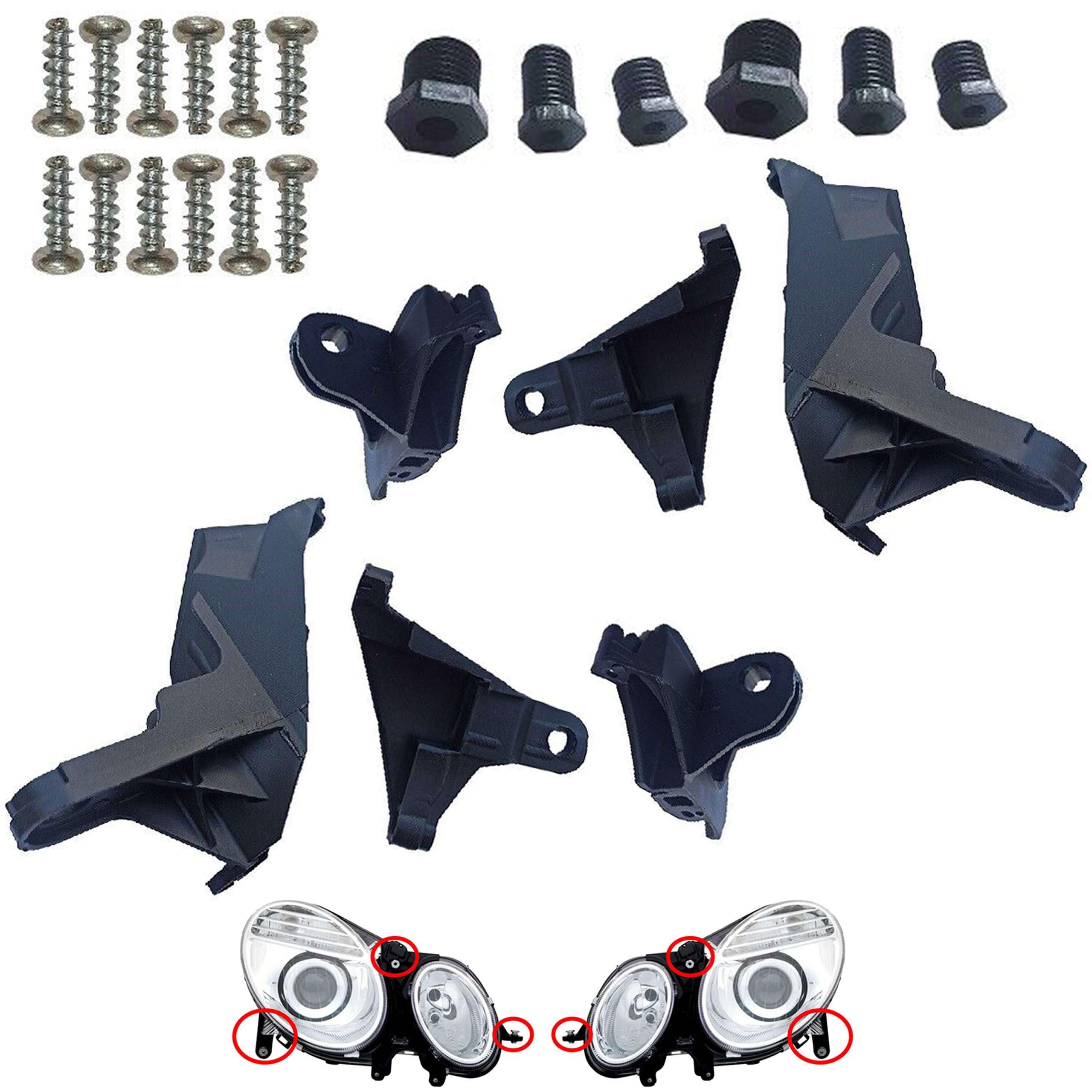 INLY Scheinwerfer Halter Clip Reparatur Rechts + Links kompatibel mit E-Klasse W211 (2002-2008) S211 (2003-2009) A2118201314 2118201314 A2118201315 2118201315 Angebot bei HelloDeals