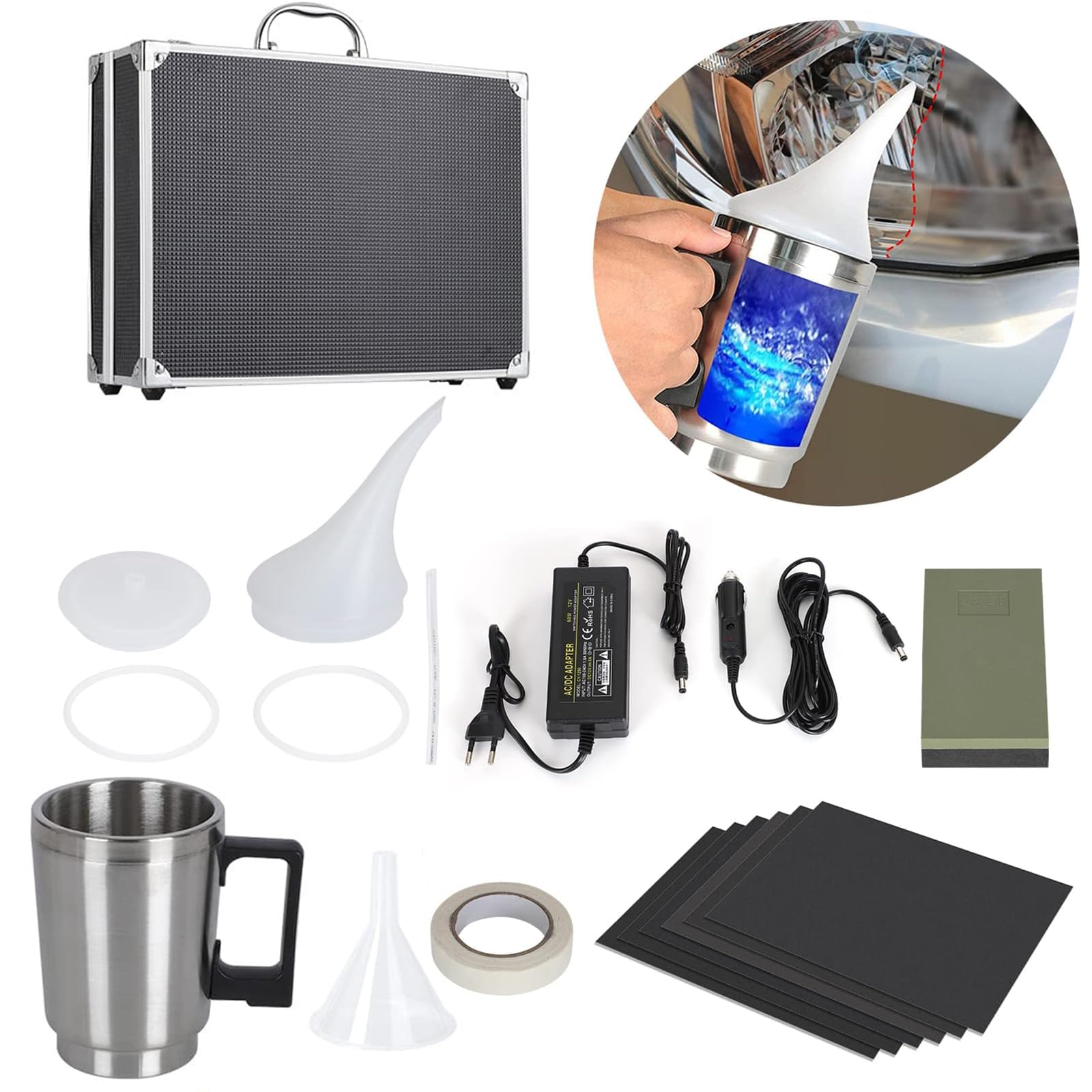 QUNNIE Scheinwerfer Aufbereitung Kit,Scheinwerfer Reparatur Set,Auto Scheinwerfer Reparatur Politur Set für Vergilbung, Kratzer, Unschärfe, Risse(Keine Flüssigkeit) SIZE 1 Angebot bei HelloDeals