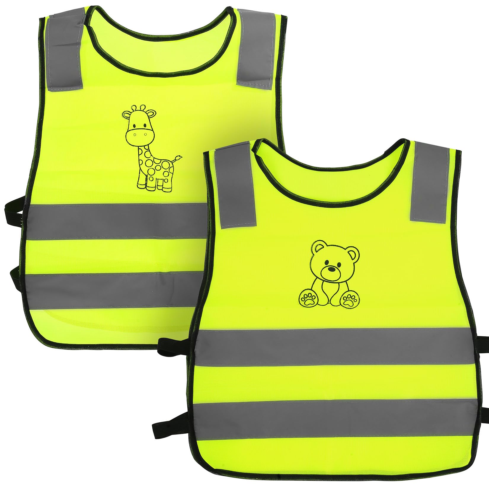 XxinXrong 2 Stück Kindersicherheitsweste, reflektierende Sicherheitsweste gut sichtbar, geeignet für Sport, Laufen, Radfahren, Schule, Auto, Junge, Mädchen (Kleines Tier) Angebot bei HelloDeals