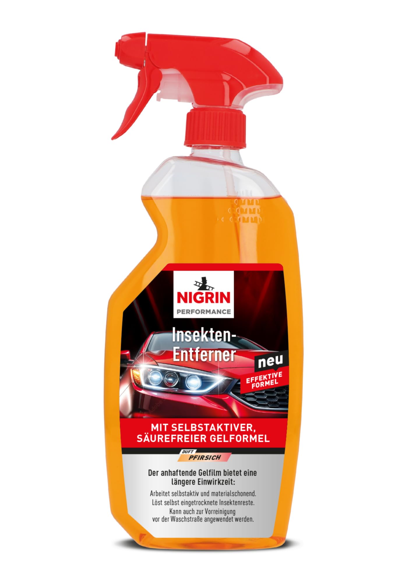 NIGRIN Performance Insekten-Entferner, entfernt Insektenrückstände auf Lack-und Kunststoff-Oberflächen und Polycarbonat-Scheinwerfern, schnell und effektiv, transparent, 750 ml Angebot bei HelloDeals