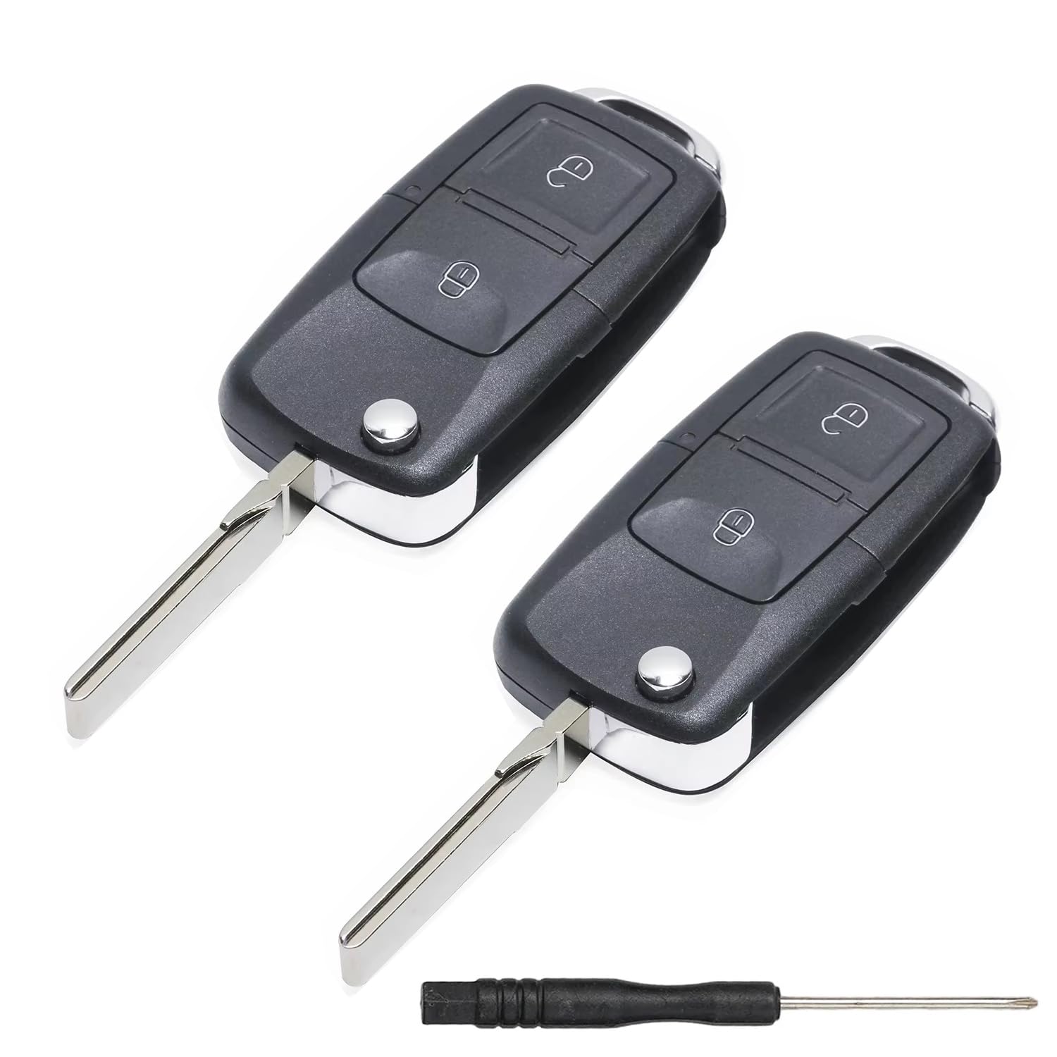 Kesiku Golf 4 Schlüssel für Vw Golf 4 5 6 Bora Polo Passat Skoda Seat Leon Touran MK4 Autoschlüssel, Vw Schlüsselgehäuse, Polo Fernbedienung 2 Tasten - 2 Stück Angebot bei HelloDeals