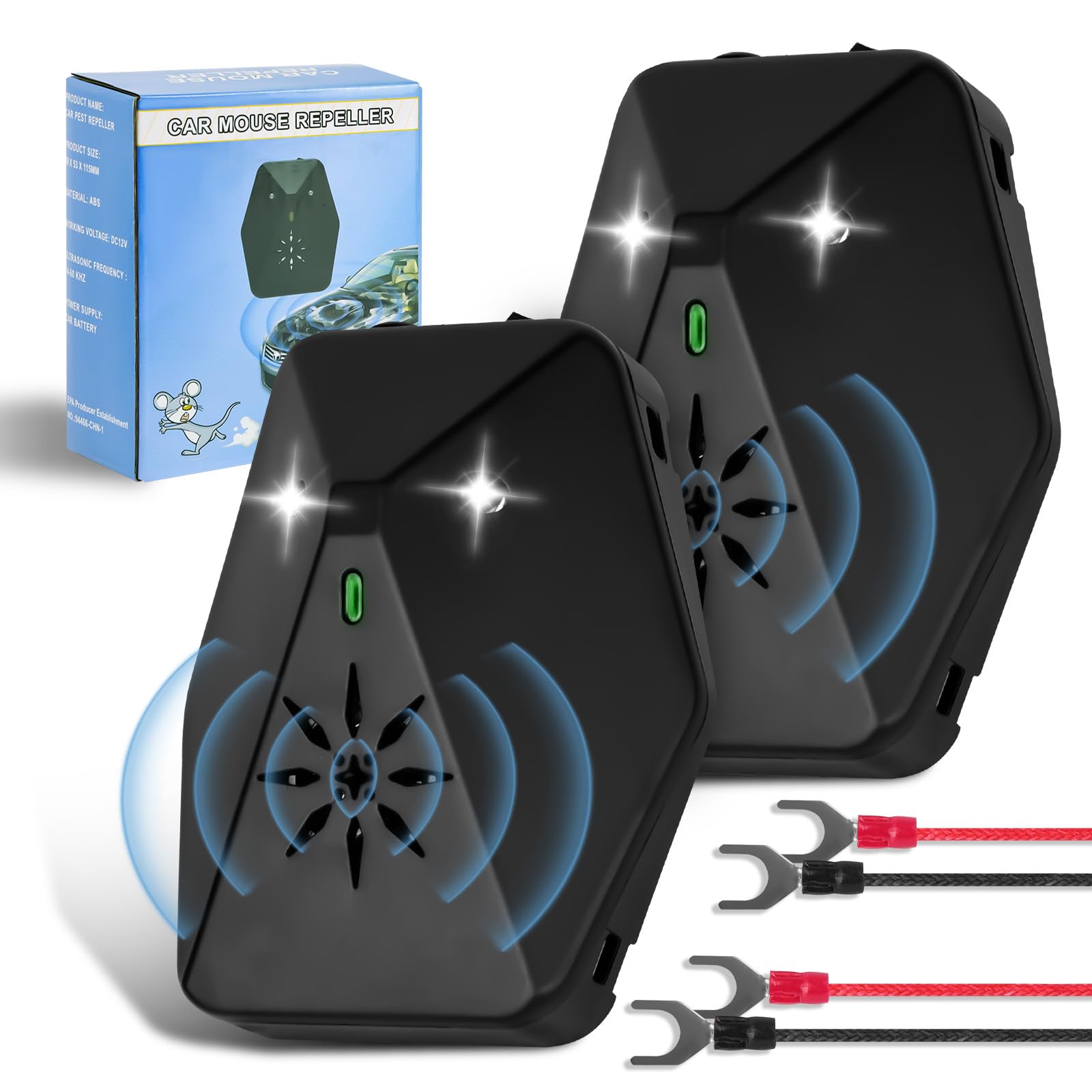 vsshe 2 Stück Marderschreck Auto, Marderabwehr Auto mit Multifrequenz-Ultraschall und Blitzlicht, Marderschreck mit Ultraschall | Ratten abwehren | Marderschutz für KFZ, Motorraum, Dachboden, Garten Angebot bei HelloDeals