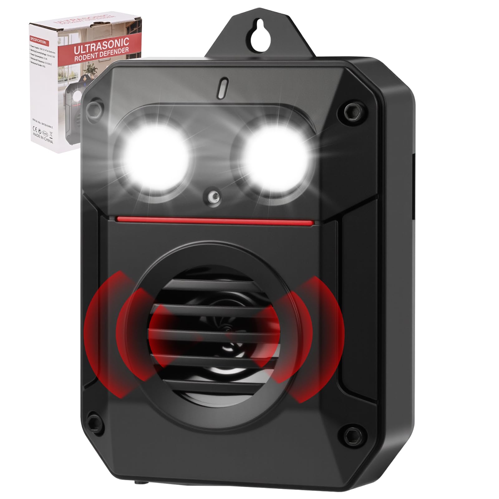 Marderschreck Auto mit Blitzlicht, GuKKK Marderschreck Garten mit Ultraschall, Marderschutz Im Motorraum, Marderschutz für Auto Intelligente Start-Stopp Funktion, für Autos, Kellern, Motorräumen Angebot bei HelloDeals