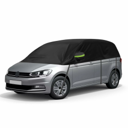 Autoabdeckung Wasserdicht Ersatz für VW Touran 2015-2024, Sonnenfest Hälfte Autoabdeckung, Halbgarage UV Beständige Halbe Auto Abdeckplane Staubdicht Schneefest Outdoor Indoor Schwarz Maßgeschneidert für VW Touran 2015-2024 Angebot bei HelloDeals