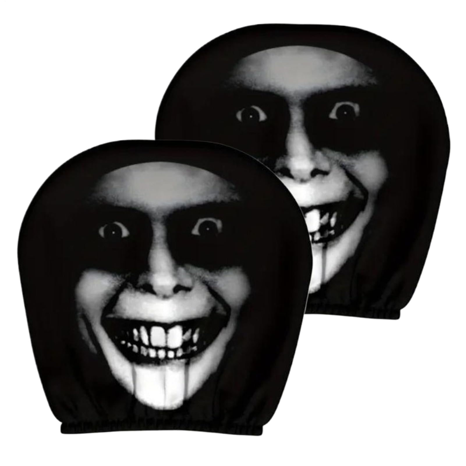 2 Stück Halloween-Kopfstützenbezüge, Universal Autositz-Kopfstützenbezüge, Auto Sitzbezüge Kopfstütze Für Autositze, Gruseliges Gesicht, Auto Zubehör Lustig Kopfstützenbezug, Zubehör Innendekoration Angebot bei HelloDeals