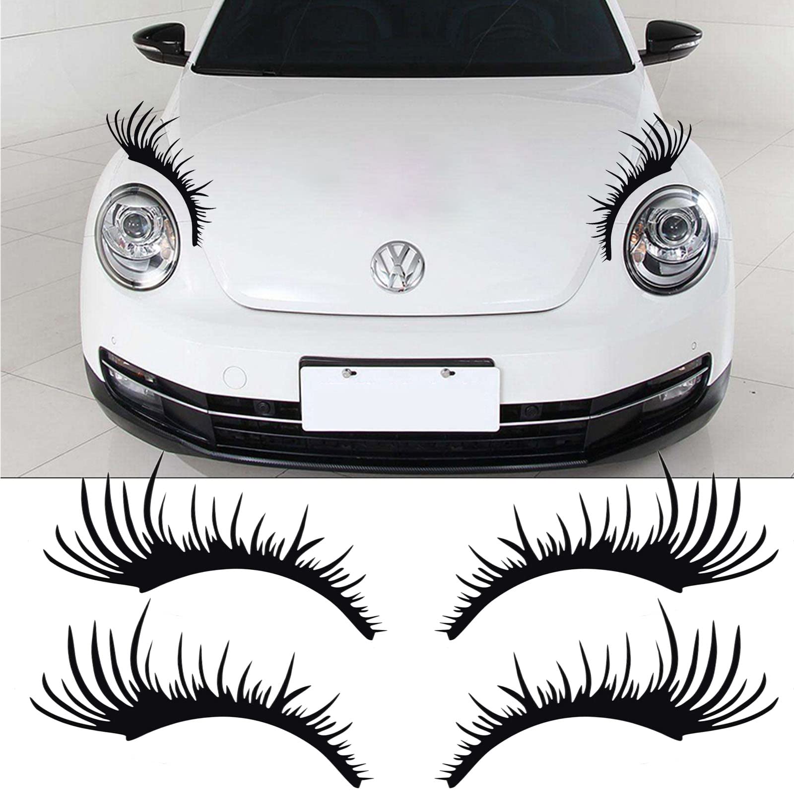 CTB Augenbrauen Scheinwerfer Aufkleber Wimpern Leichte Autoaufkleber Auto Wimpern Aufkleber Abnehmbarer Wimpern-Autoaufkleber, Modifizierter Autoaufkleber, Dekorativer KöRperaufkleber, Auto-Styling Angebot bei HelloDeals