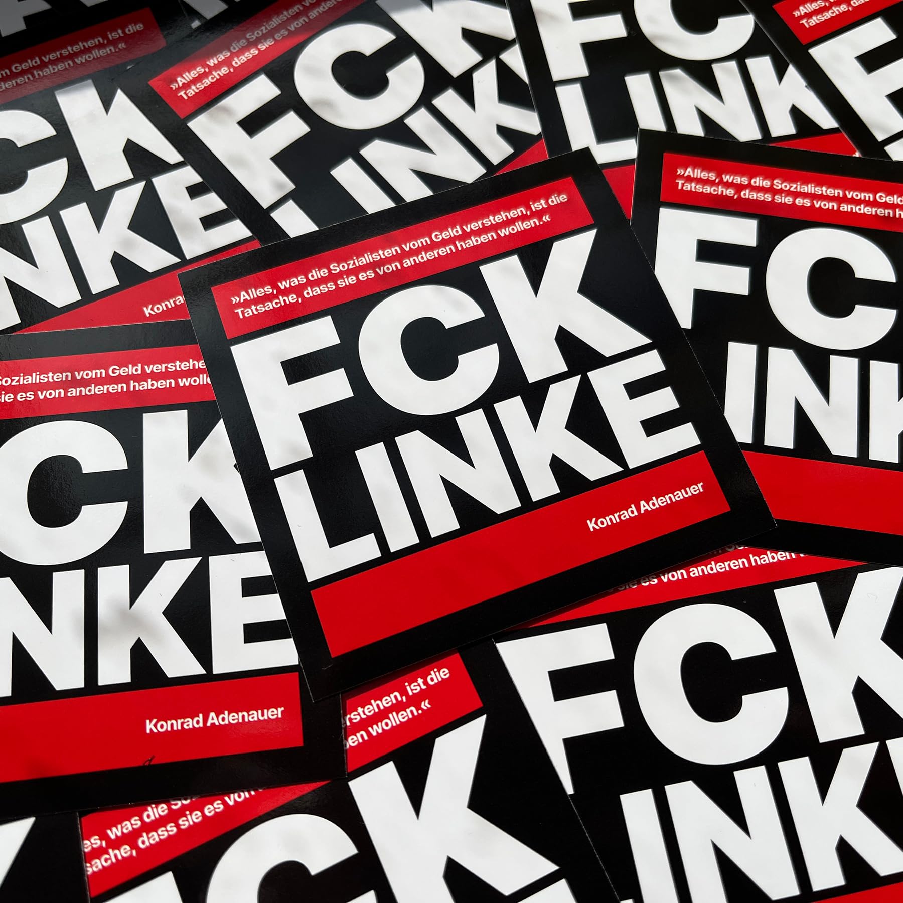 FCK Linke Aufkleber/Sticker 100 Stück, 7,4 cm Wetterfest FCK GRN Gegen Grüne Antifa Sozialisten Kommunisten Heimat AFD Patrioten Angebot bei HelloDeals