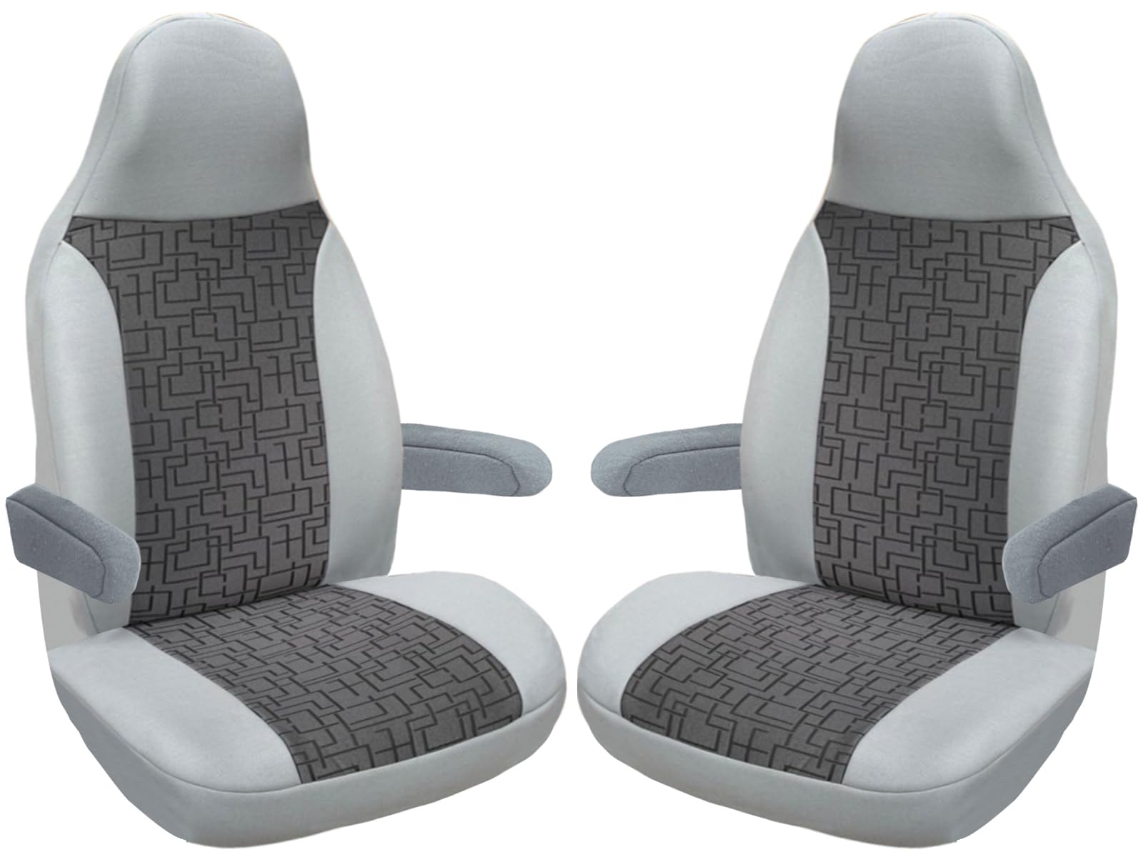 BREMER SITZBEZÜGE Maß Piloten Schonbezüge Sitzbezüge kompatibel mit Wohnmobil Camper Ducato Fahrer & Beifahrer 823 Schonbezug Set in Grau 823 Grau Angebot bei HelloDeals