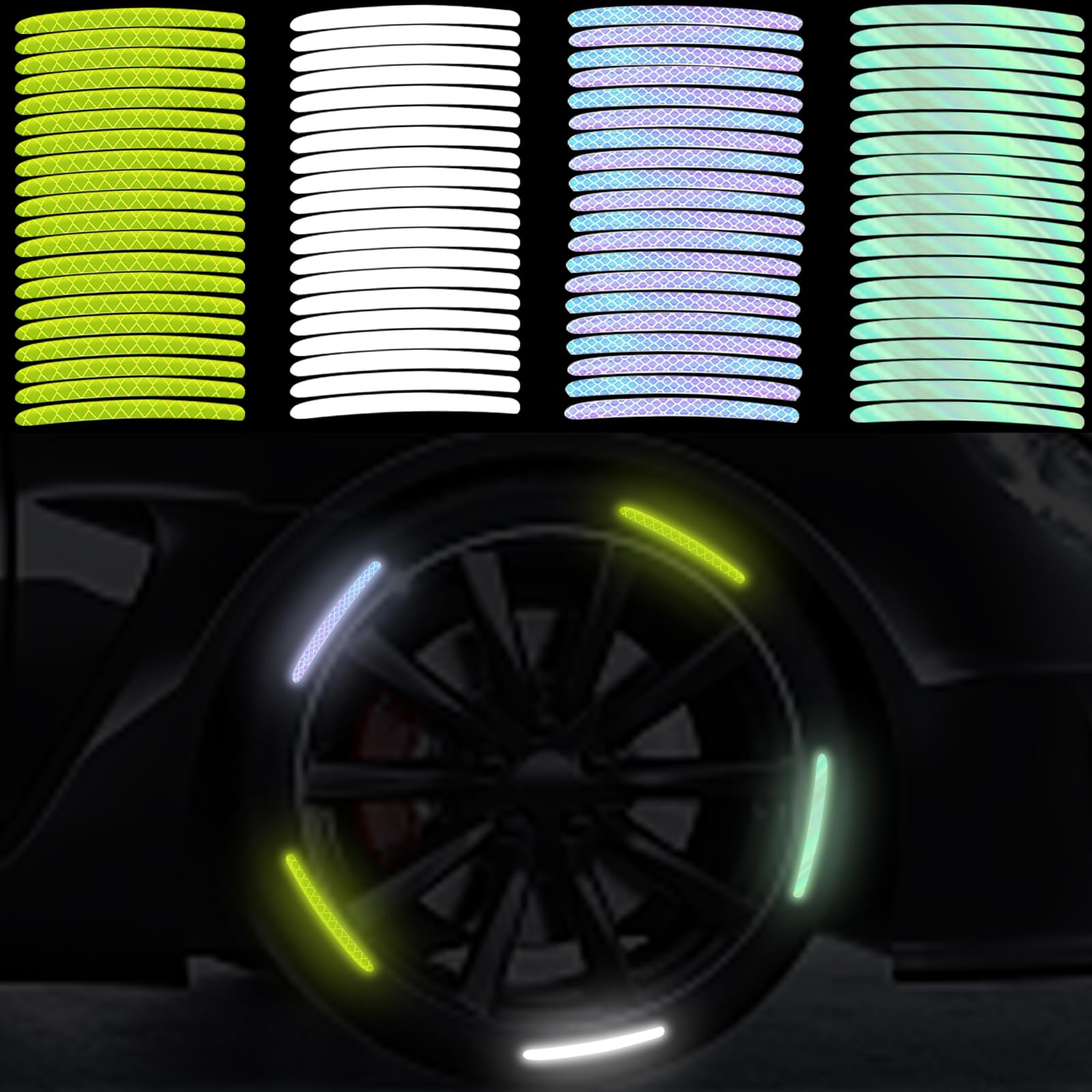 Reflektoren Aufkleber, 80 Stück Fahrrad Reflektoren Selbstklebend Reflektor Aufkleber Felgenrand Reflektierende Aufkleber Nacht Sicherheit Dekoration Streifen für Auto Motorrad Fahrrad Kinderwagen Angebot bei HelloDeals