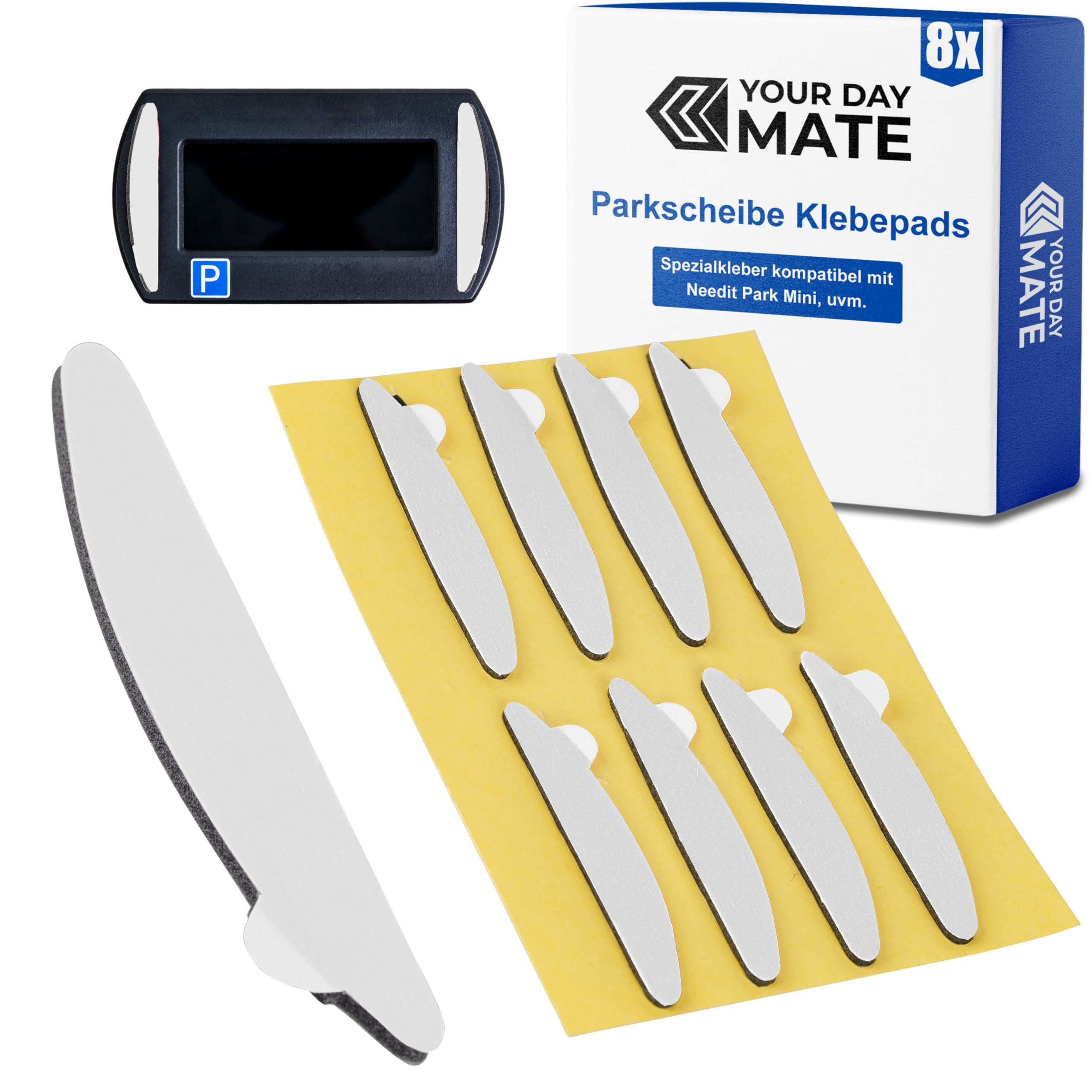 Parkscheibe Ersatz Klebestreifen, 8 Stück, kompatibel mit Needit Park Mini digitale Parkuhr, doppelseitiger Spezialkleber für Windschutzscheibe, Klebepads parken Uhr Scheibe, Klebesticker Parking Disc Angebot bei HelloDeals