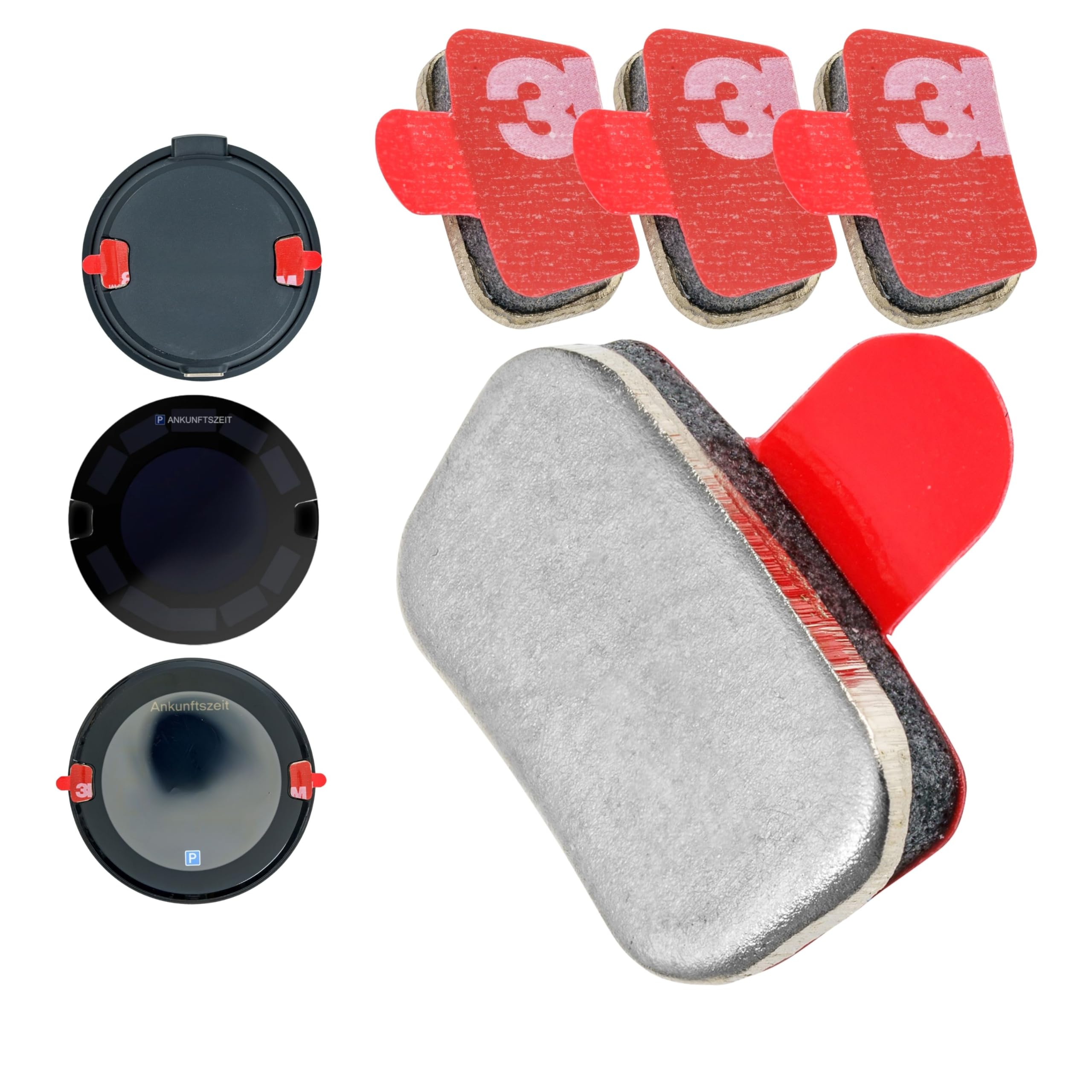 Ersatz Klebepads, 4 Stück, kompatibel mit OOONO PARK P-DISC NO2, NO3, CO-DRIVER NO2, Metallplättchen Klebesticker, Aufkleber elektronische Parkscheibe, Blitzerwarner, Windschutzscheibe Klebestreifen Angebot bei HelloDeals