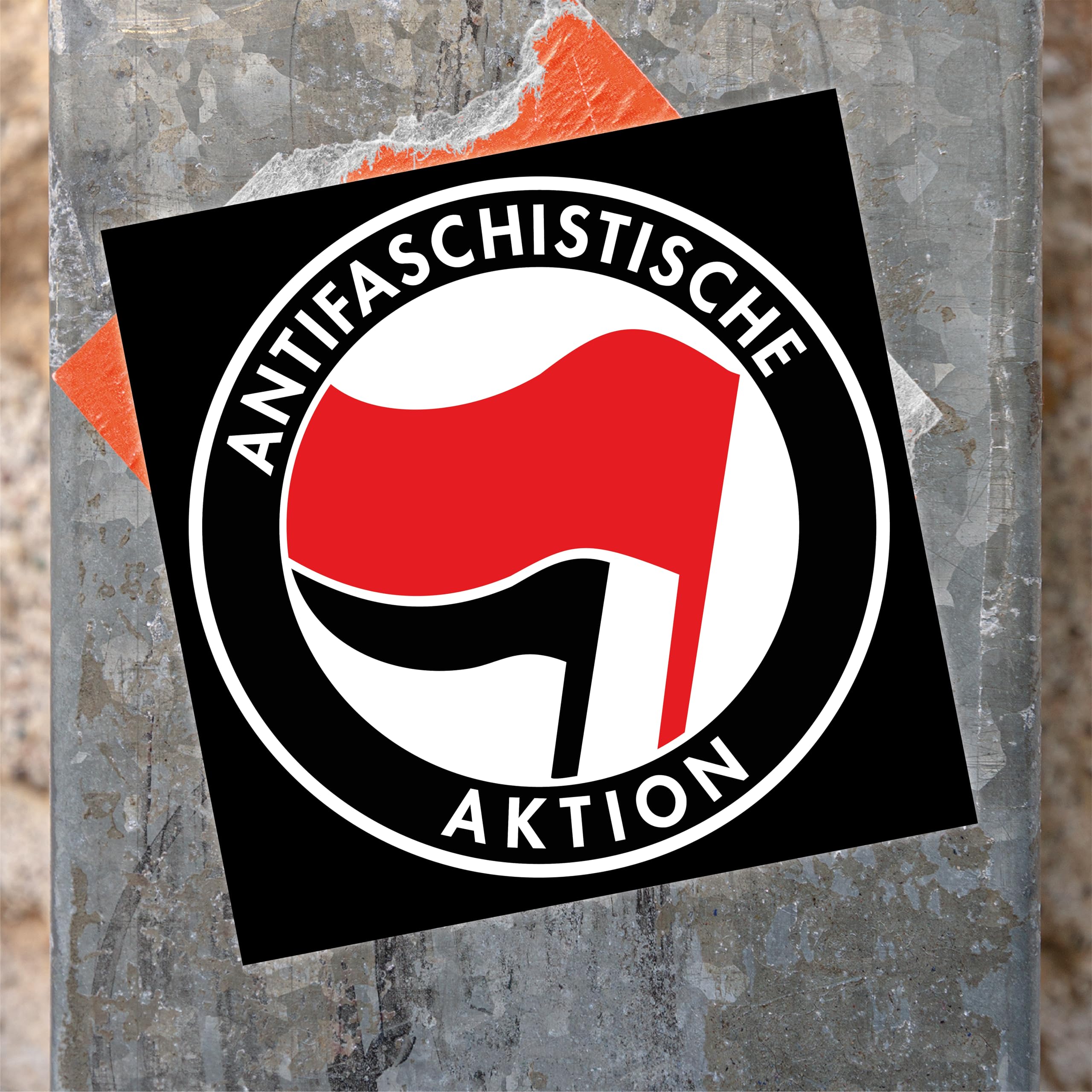 Antifaschistische Aktion 100x XL Sticker 10,5cm I Aufkleber gegen Rechts Angebot bei HelloDeals