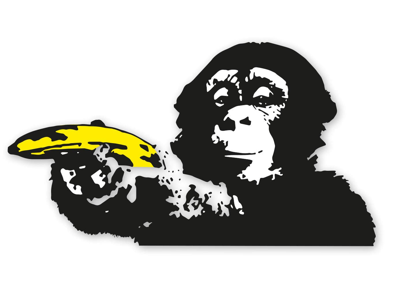 Banksy Kult Aufkleber Banana Monkey Sticker Affe Graffiti Streetstyle Wetterfest UV-Beständig Angebot bei HelloDeals