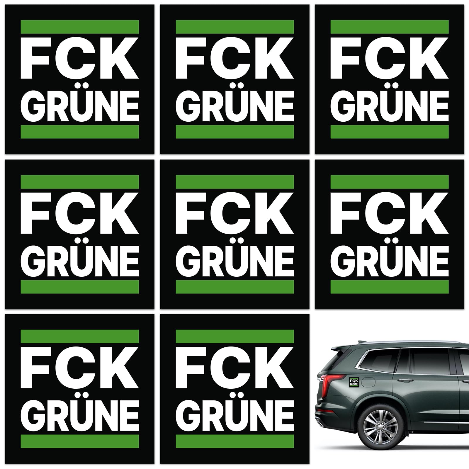 Generisch FCK Grüne Aufkleber, 50 Stück, 7,4 cm Anti Ampel Weg Bundesregierung Baerbock Habeck (Grüne) Angebot bei HelloDeals