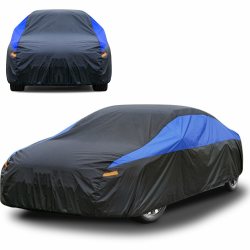 JanYoo Autoabdeckung Winter Auto Abdeckplane Wasserdicht Atmungsaktiv Autoplane Autogarage Wasserdicht Staubdicht Schneeschutz Sonnenschutz Vollgarage für Limousine (450 bis 470CM) A1-Für Limousine(450 bis 470CM) Blau Angebot bei HelloDeals