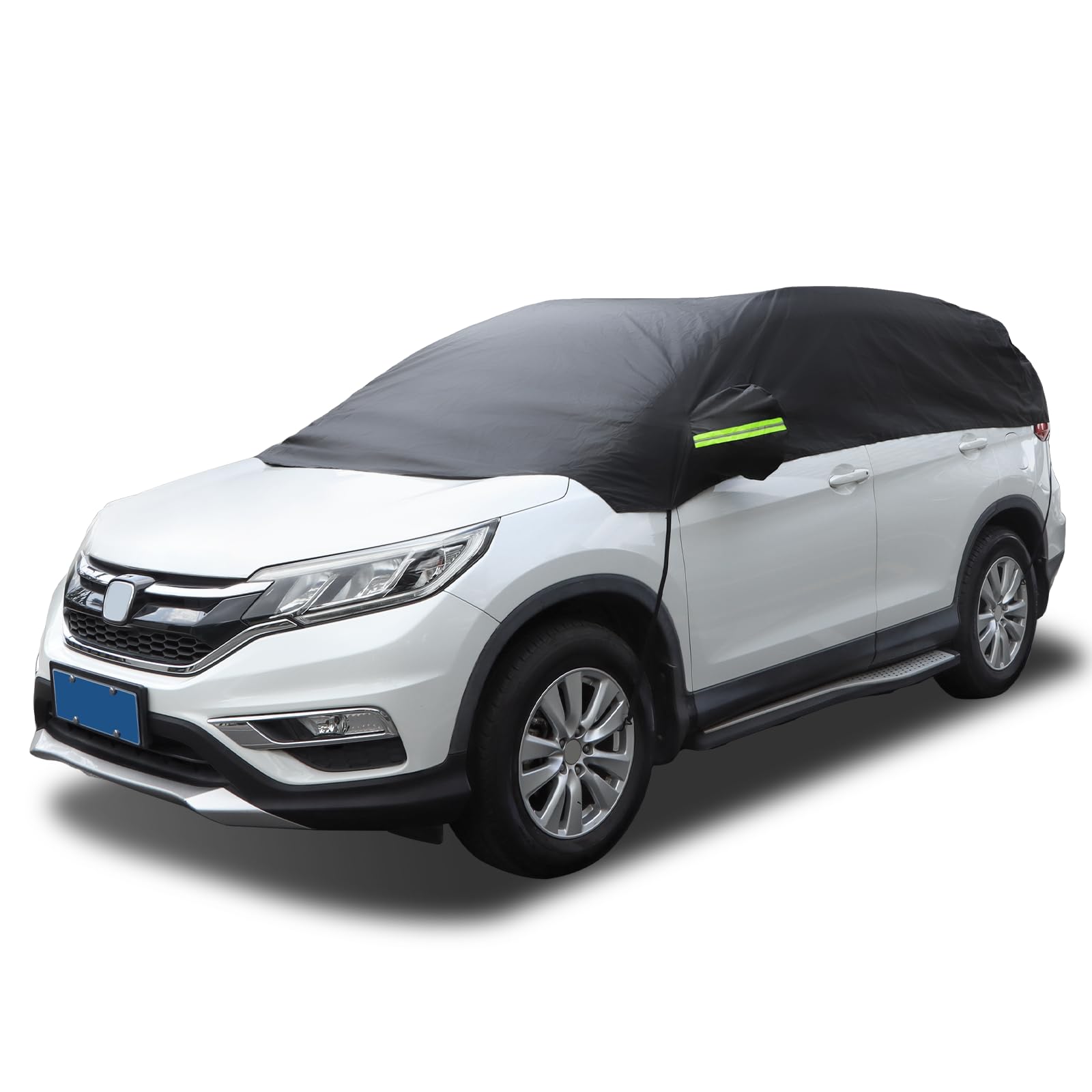 Halbgarage für Auto SUV Ninonly Auto Abdeckplane Halbgarage Wasserdicht Outdoor Autoabdeckung Halbgarage Mit Haken Und Riemen Passend Für Autos, SUVs Schwarz (SUV Up to 4.5-5.5M) Angebot bei HelloDeals