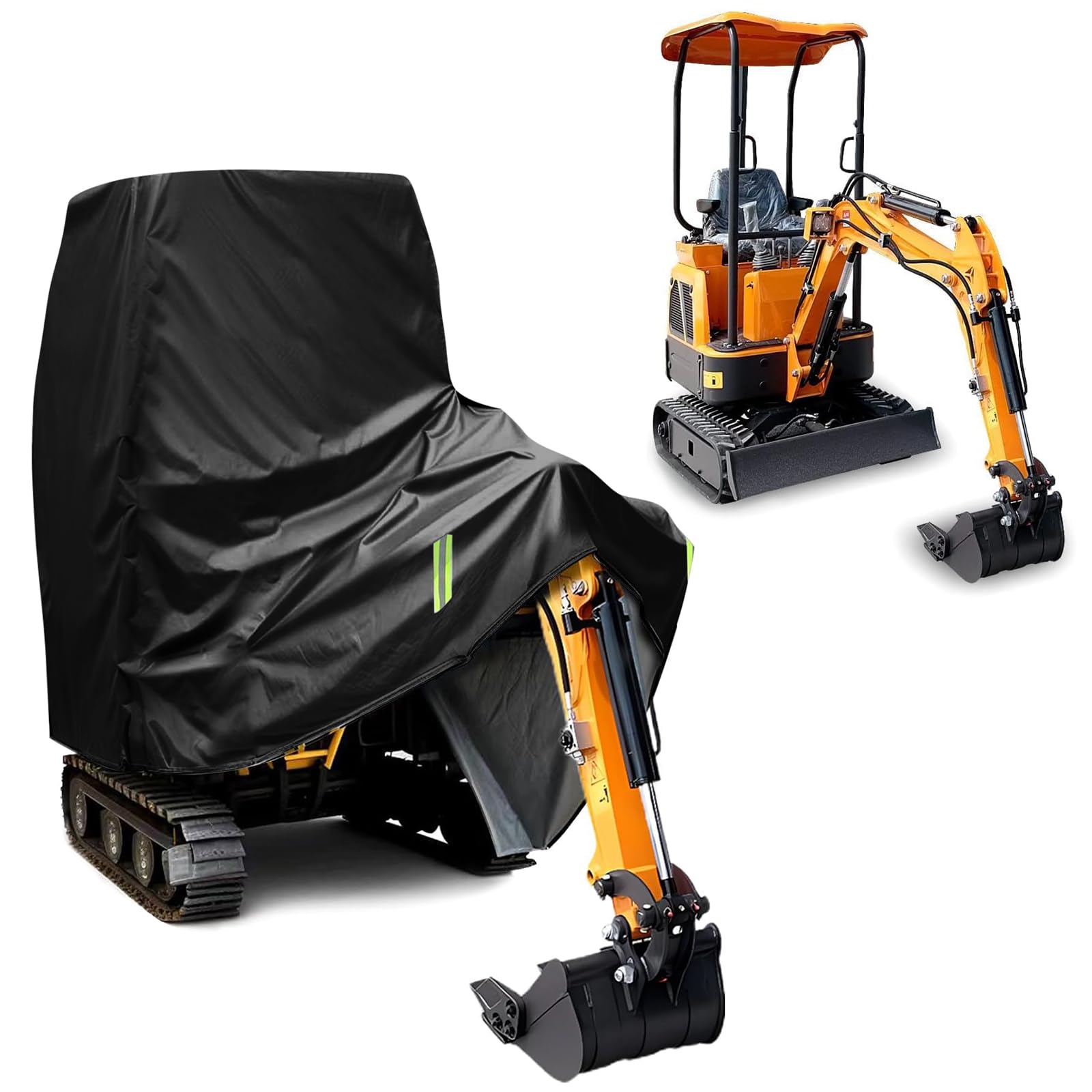 LIROPAU Minibagger Abdeckung, 210D Bagger Schutzhülle mit Winddichtem Gurt und Reflexionsstreifen für Schnee Regen Staub Frost UV-Schutz, Rundumschutz Angebot bei HelloDeals