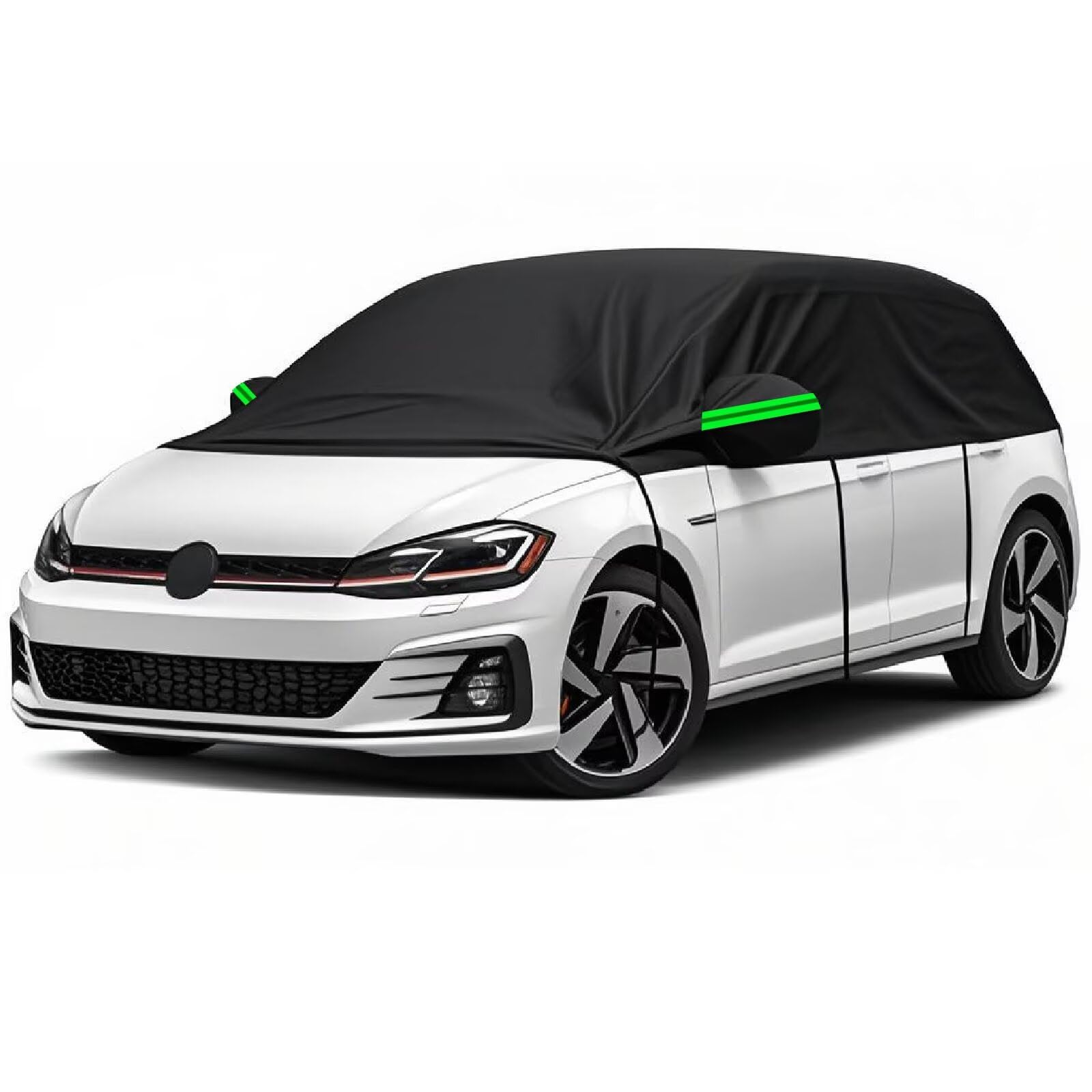 generisch halbgarage für Auto kompatibel mit FIAT 500 2007-2025,Allwetterschutz, mit reflektierenden Streifen, Winddicht, staubdicht, Regen- und schneefest(Black) kompatibel mit 500 2007-2025 Black Angebot bei HelloDeals