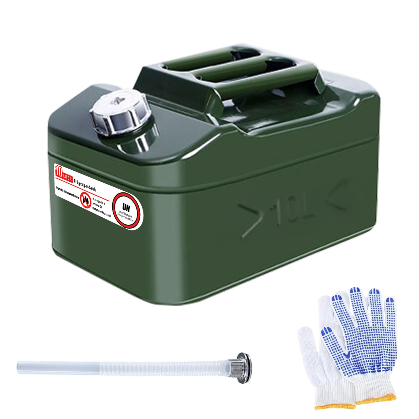 10l Benzinkanister Metall, bis zu 4 x schnellere Entleerung als herkömmliche Kanister, für Benzin und Diesel, UN-Zertifiziert Angebot bei HelloDeals