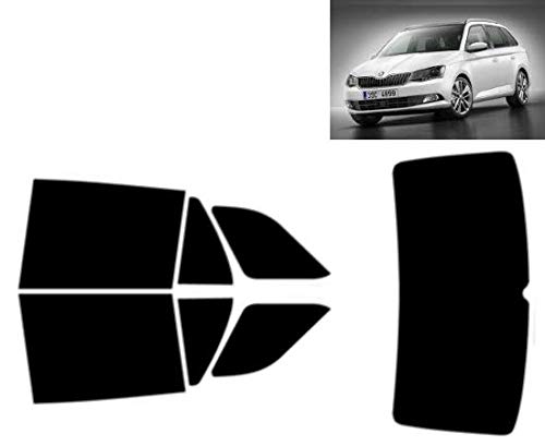 Passgenaue Tönungsfolie für-Skoda Fabia 5-Türen Kombi 2014-2021 Heck/Seitenscheiben (05% Tiefschwarz) Angebot bei HelloDeals