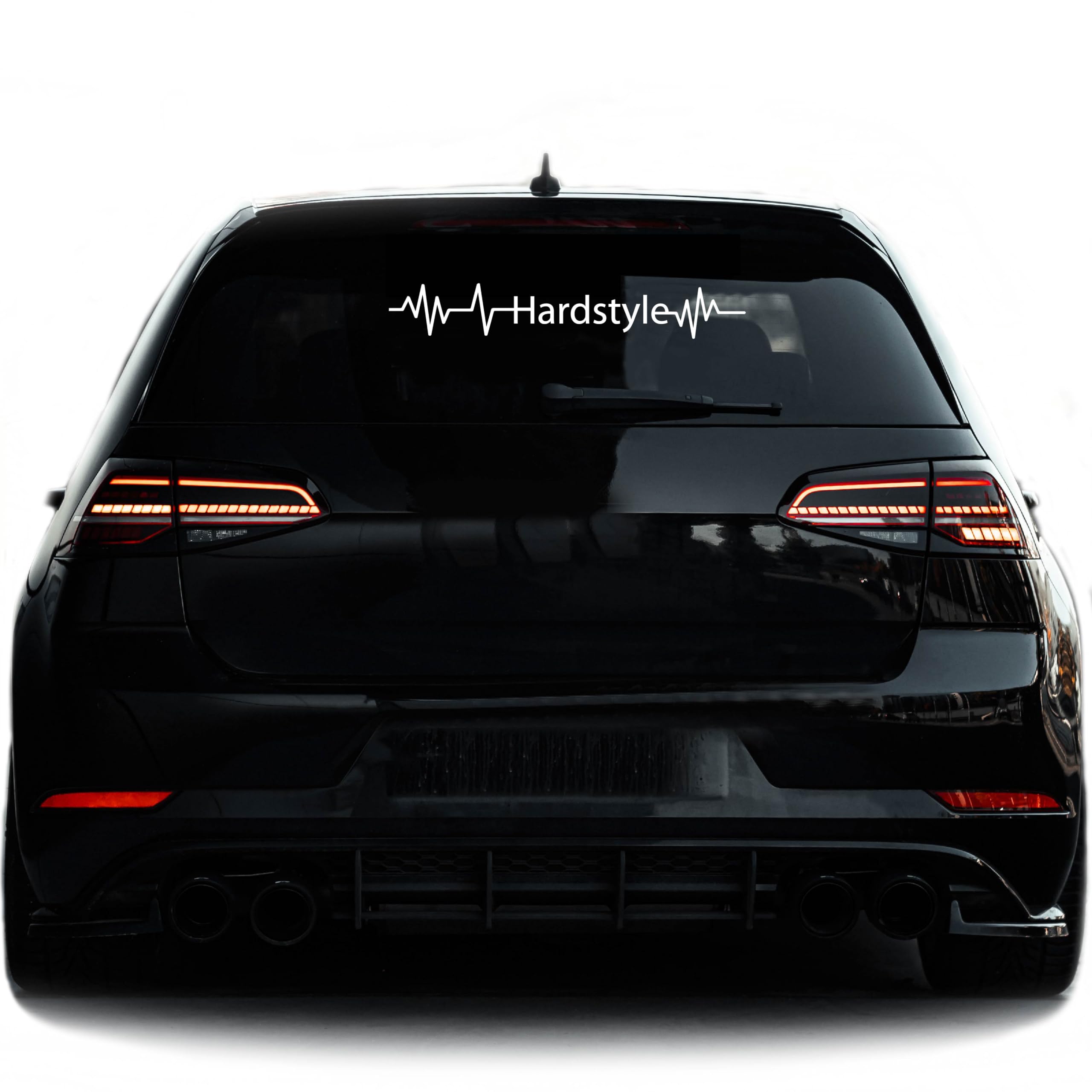 Hardstyle Herzschlag Auto Aufkleber, Vinyl Tuning Sticker, Karosserie Frontscheibe Heckscheibe (Weis Glanz, 55cm) Weis Glanz 55cm Angebot bei HelloDeals