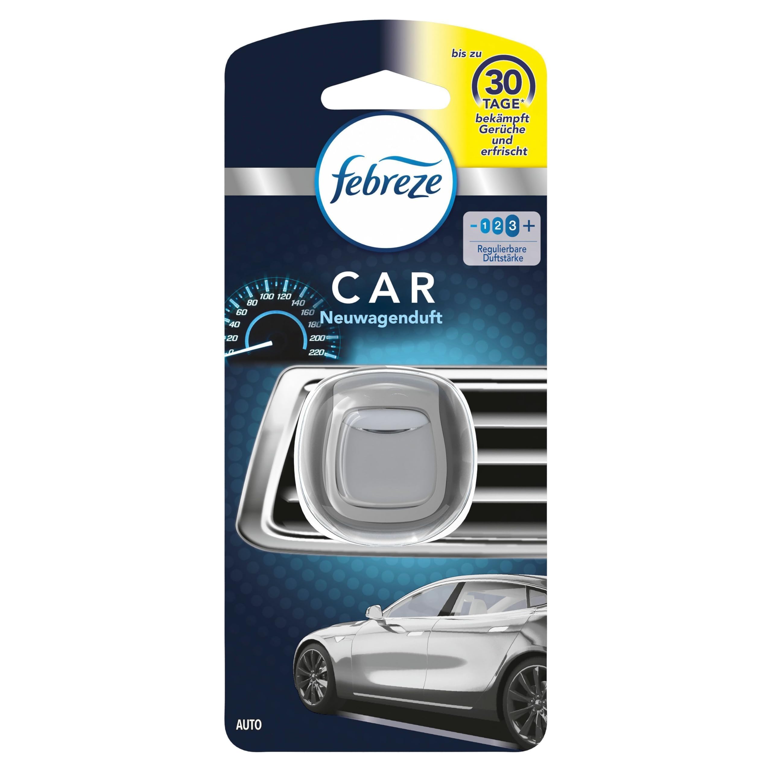 Febreze Auto Lufterfrischer Neuwagenduft, Starterset, bekämpft Gerüche im Auto Angebot bei HelloDeals