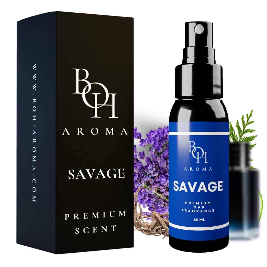 BOH-Aroma Auto Duft SAVAGE - Auto Parfüm und auto lufterfrischer Innenraum, neutralisiert Gerüche im Auto, Autoduft mit eigenem parfum, autozubehör innenraum 60ml Angebot bei HelloDeals