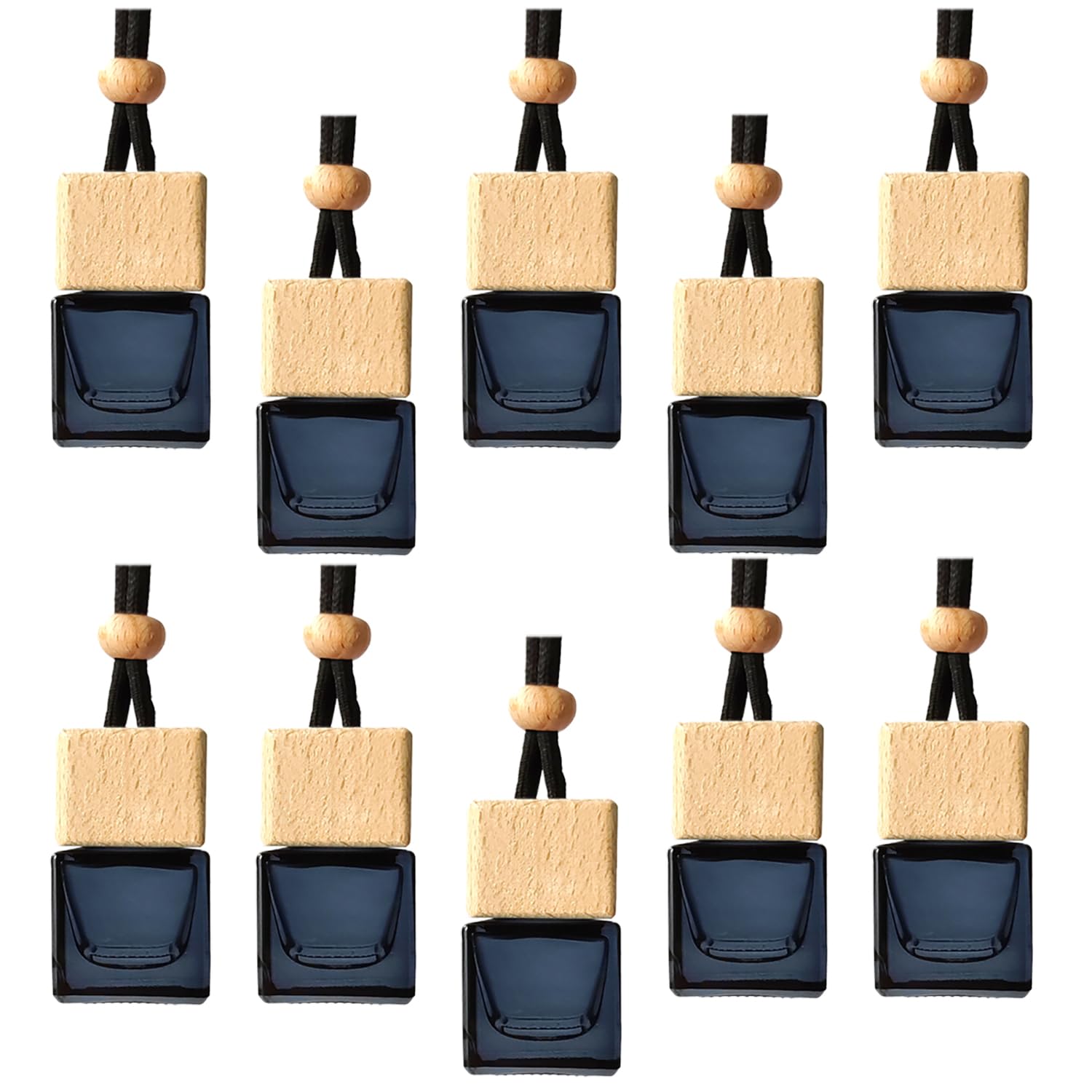 10 Stück schwarzes Glas Auto Lufterfrischer Diffusor,leeres Auto ätherisches Öl Duft Parfüm Flaschen hängende Auto Ornamente Dekor Angebot bei HelloDeals